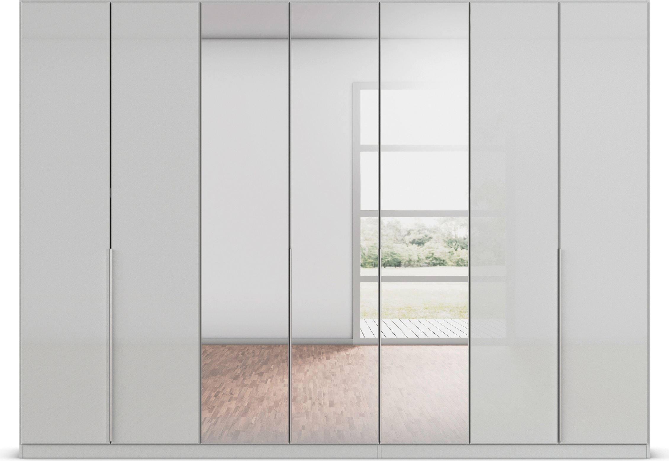 rauch Drehtürenschrank »Kleiderschrank Kleiderschränke Schrank Garderobe AGORDO mit Glasfront«, (in zwei Griff-Farben), durchdachte Innenausstattung, in 6 Breiten und 2 Höhen MADE IN GERMANY