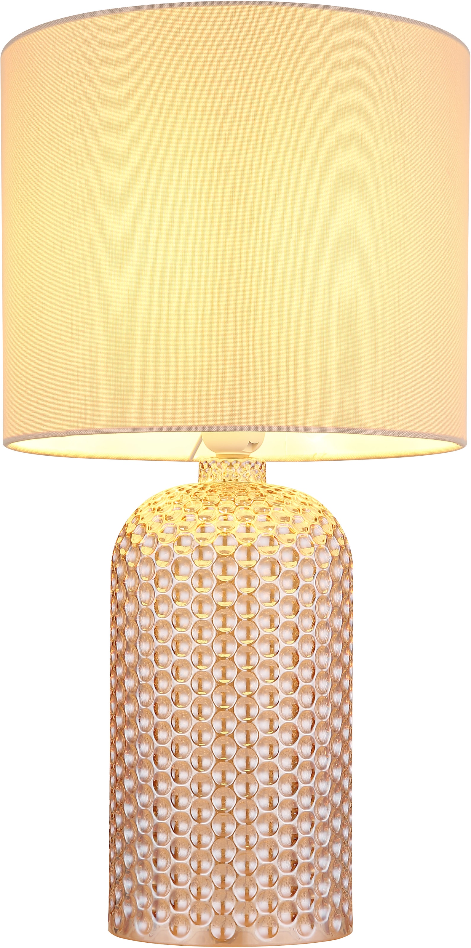 GLOBO LIGHTING Tischleuchte »SOFIA«, Leuchtmittel E27 | ohne Leuchtmittel, Tischlampe/champagnerfarben/Wohnzimmer/Flur/Schlafzimmer