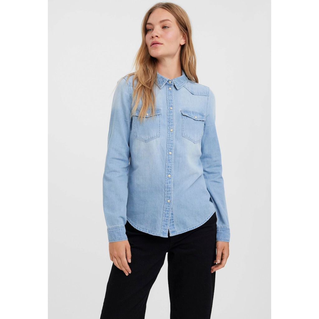 Vero Moda Jeansbluse »VMMARIA LS DENIM SLIM SHIRT MIX NEW«