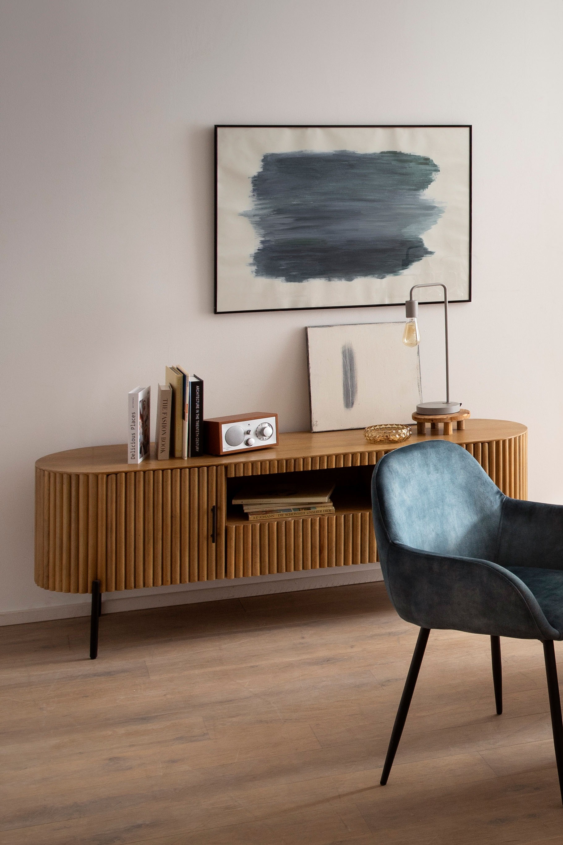 SIT TV-Board 1 Stk. tlg. Lamellen-Design im Retro Stil günstig online kaufen