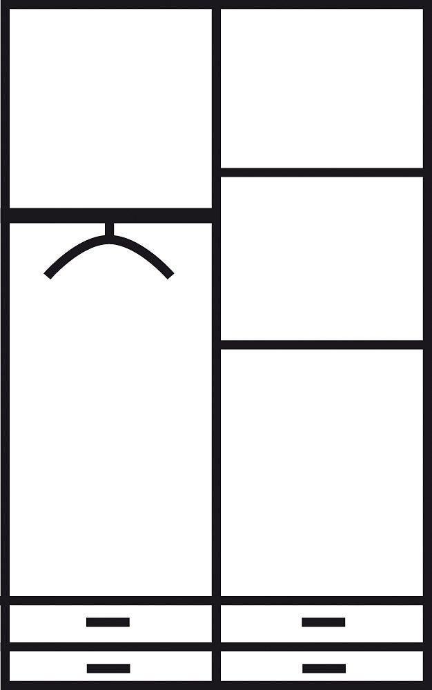 priess Kleiderschrank »Schrank Garderobe Wäscheschrank Barcelona in 5 Breiten«, viel Stauraum, geräumige Schubkästen, mit Spiegel, MADE IN GERMANY