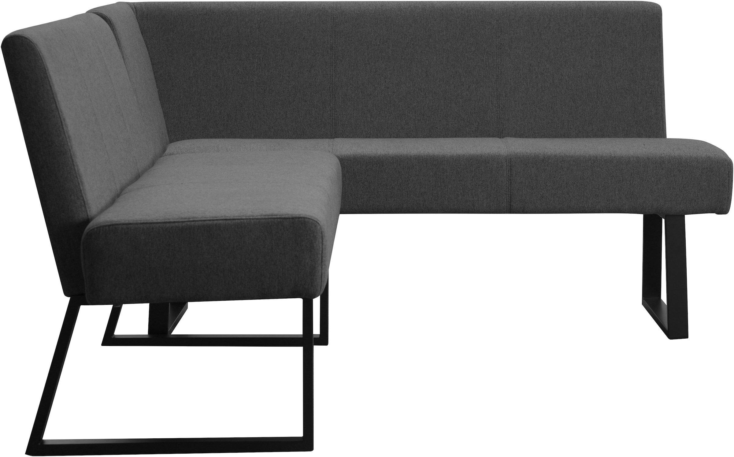 Home affaire Eckbank »Gladiole«, (Sitzbank, Esszimmerbank, Bank), mit Taschenfederkern, schwarzes Metallgestell, Breite 190 cm