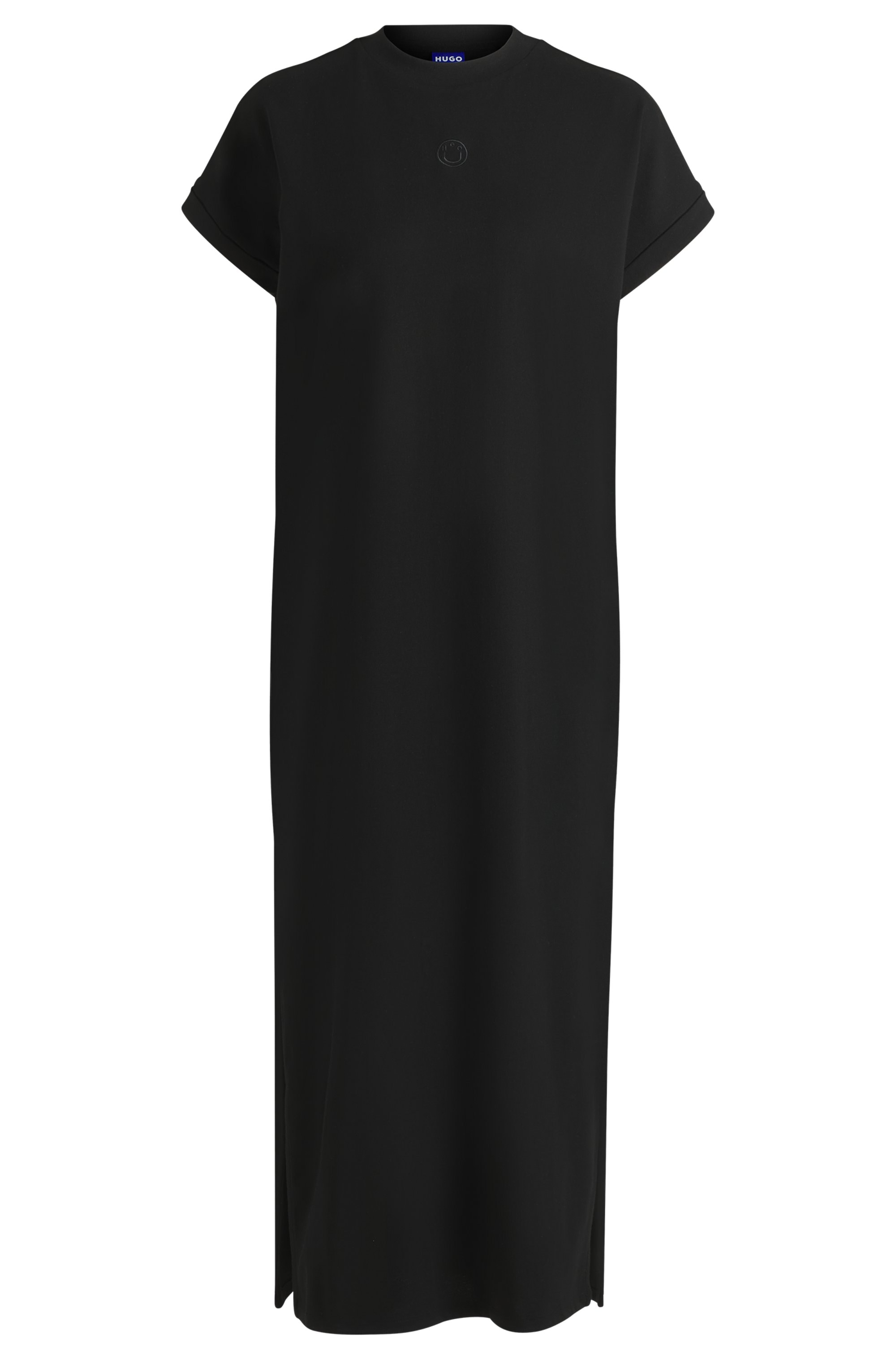 HUGO Blue Jerseykleid »Nalle«, Oversized mit Schlitz, mit Logostickerei, Jersey