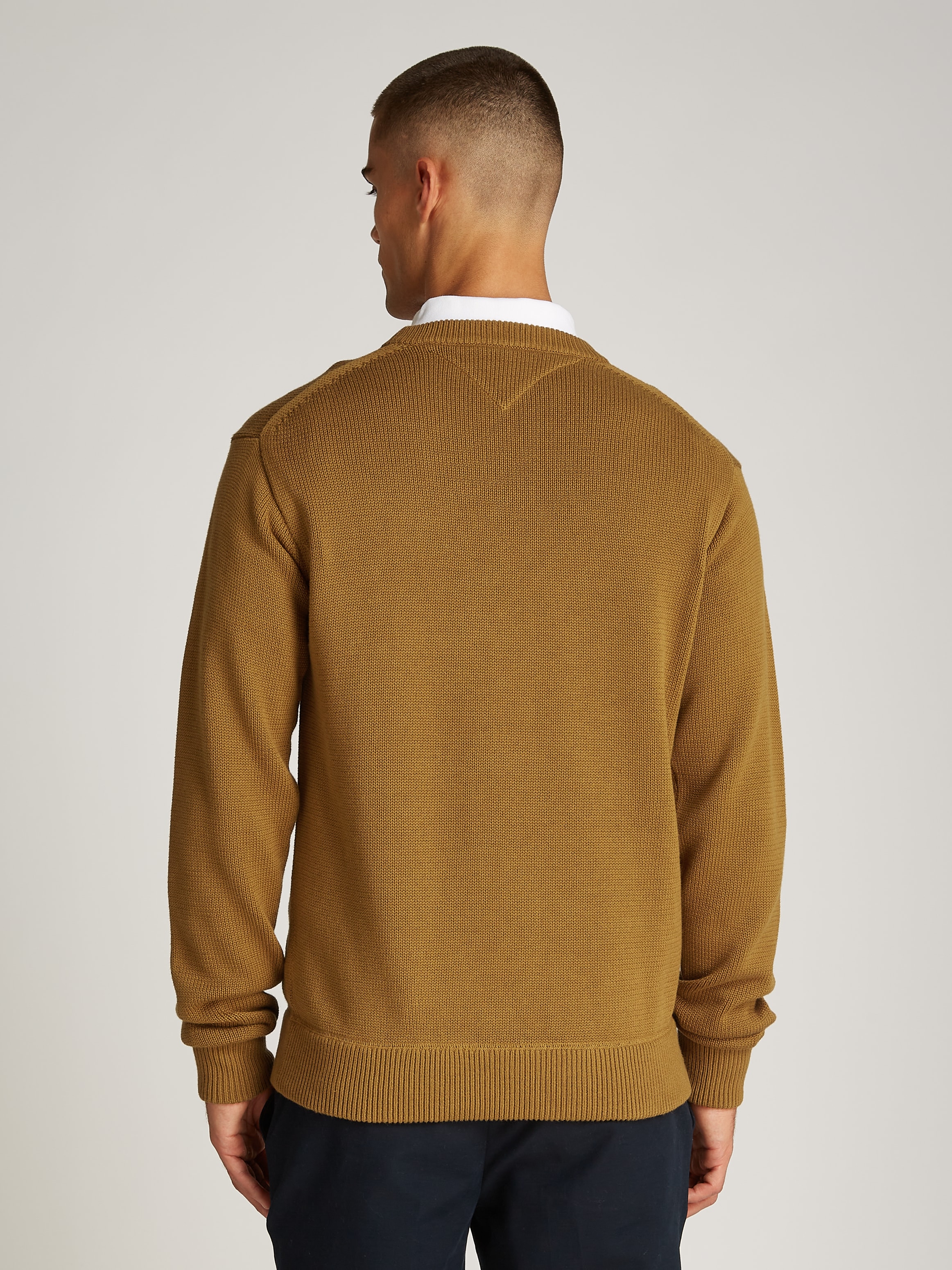 Tommy Hilfiger Strickpullover »CHUNKY COTTON C NECK«, mit Logosrickerei