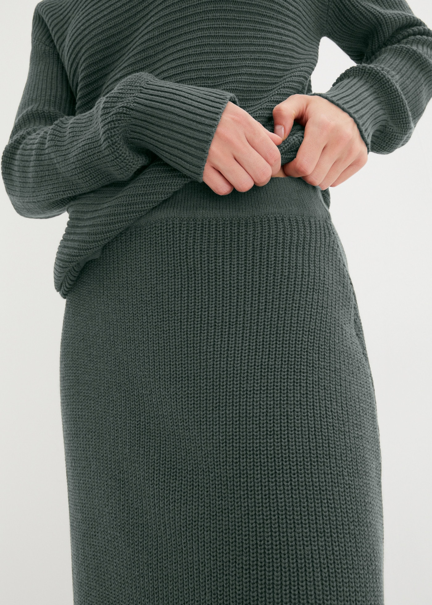 bonprix Midirock aus Baumwoll-Mix, Regular Fit, im Casual-Stil