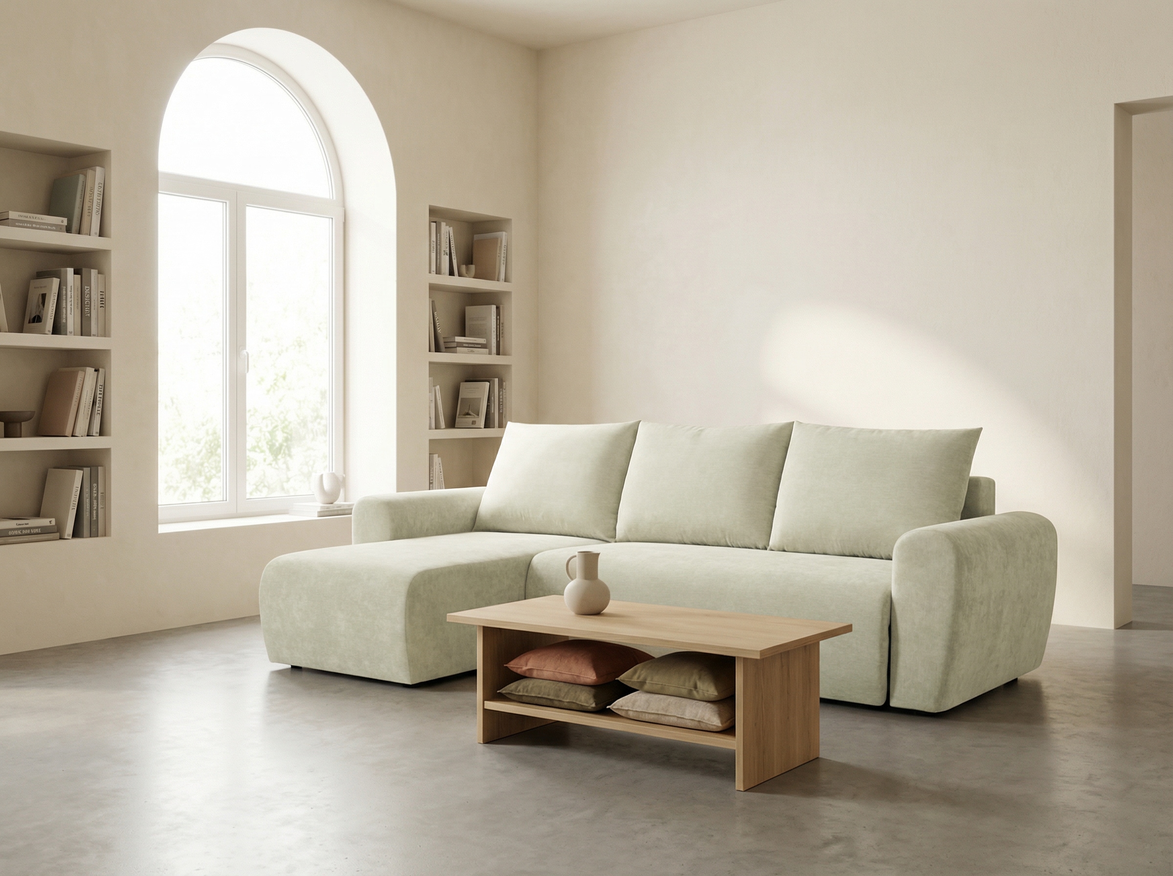Home affaire Ecksofa »Nortrud-Uni, 241 cm, L-Form, mit Schlaffunktion u. Bettkasten« Recamiere rechts / links montierbar, Feinstruktur-Bezug