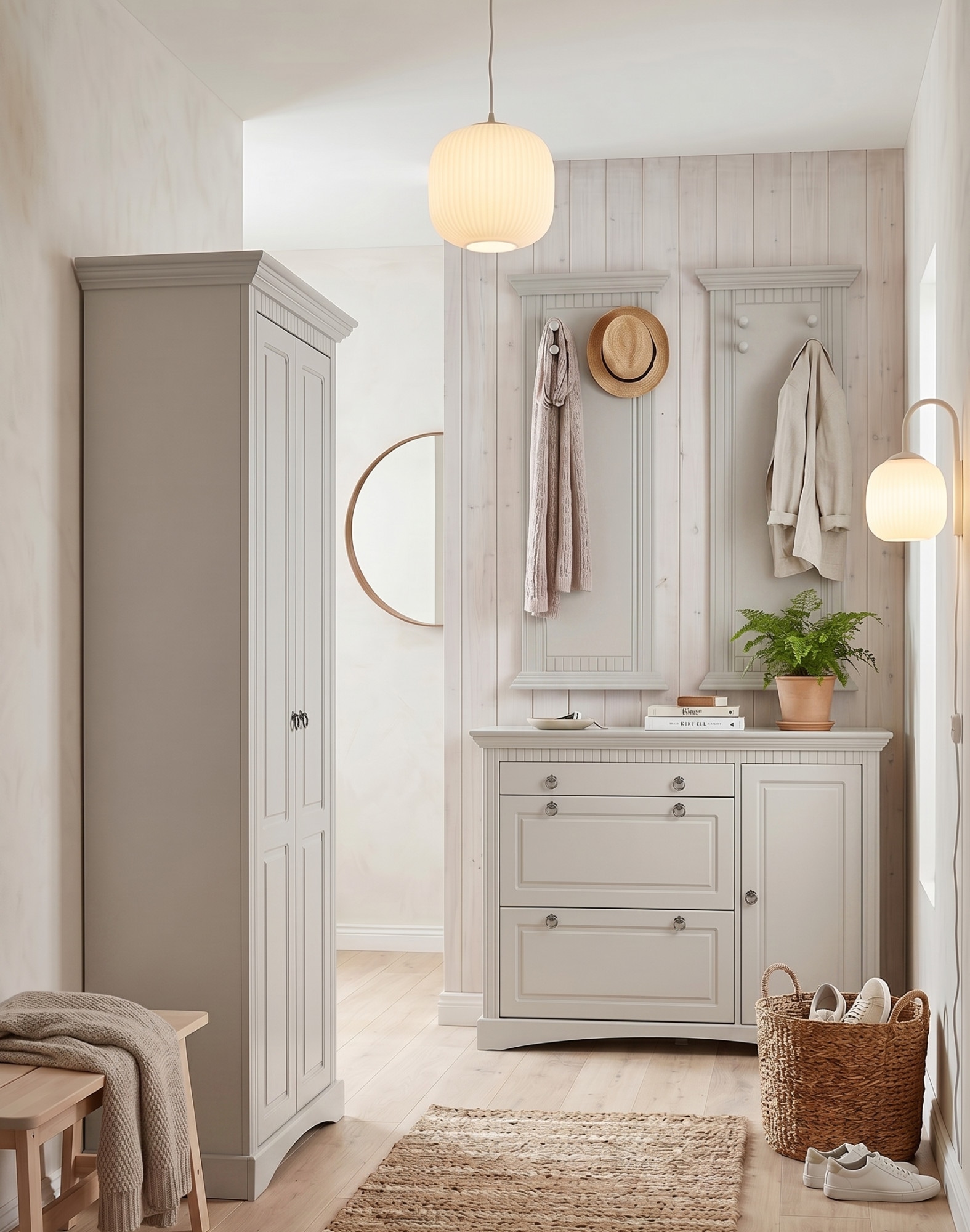 OTTO home Garderobenpaneel »Rustic, Set aus 2 Paneelen, Landhausstil« 2 Stk. tlg. aus massiver Kiefer, mit dekorativen Fräsungen