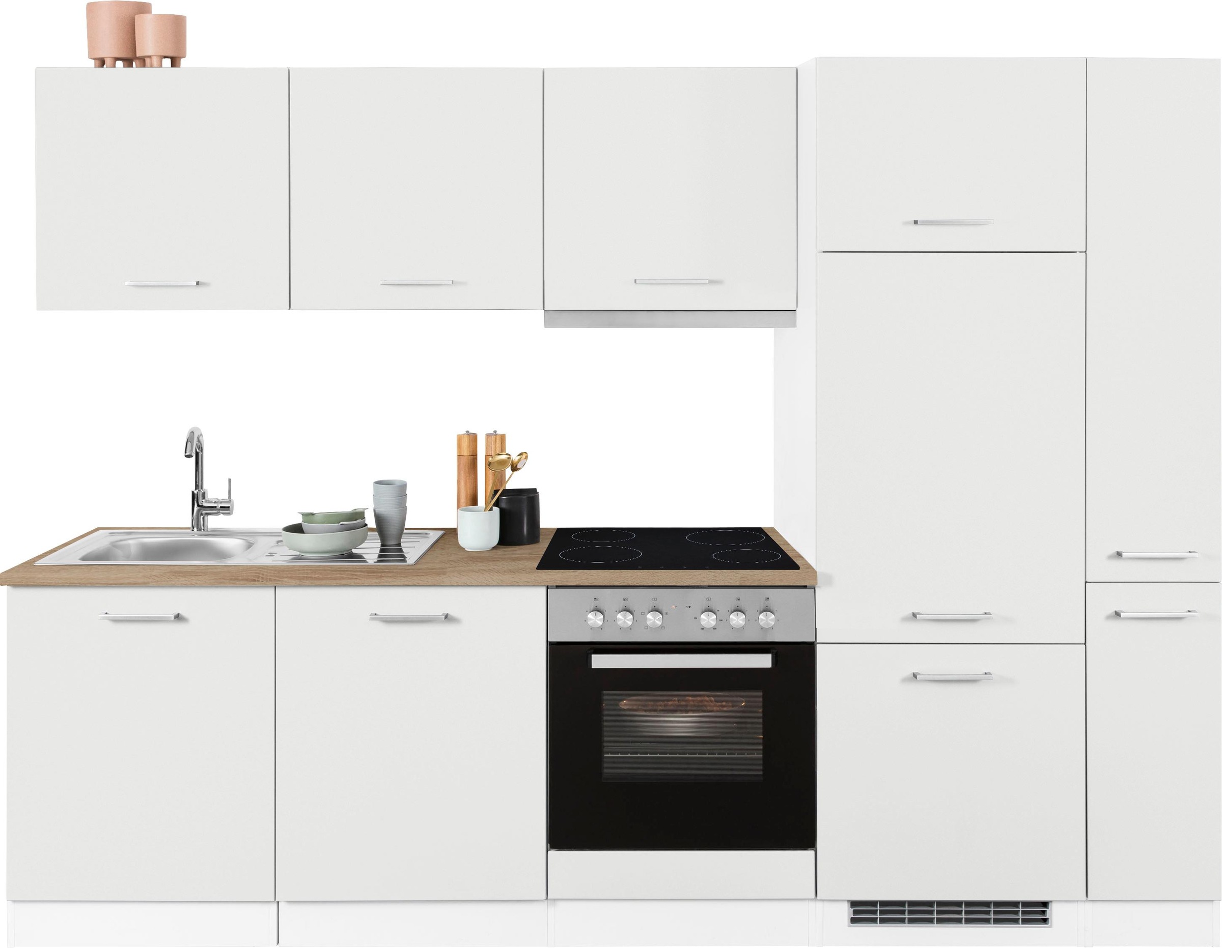 KOCHSTATION Küchenzeile »KS-Visby«, mit E-Geräten, Breite 270 cm inkl. Kühl günstig online kaufen