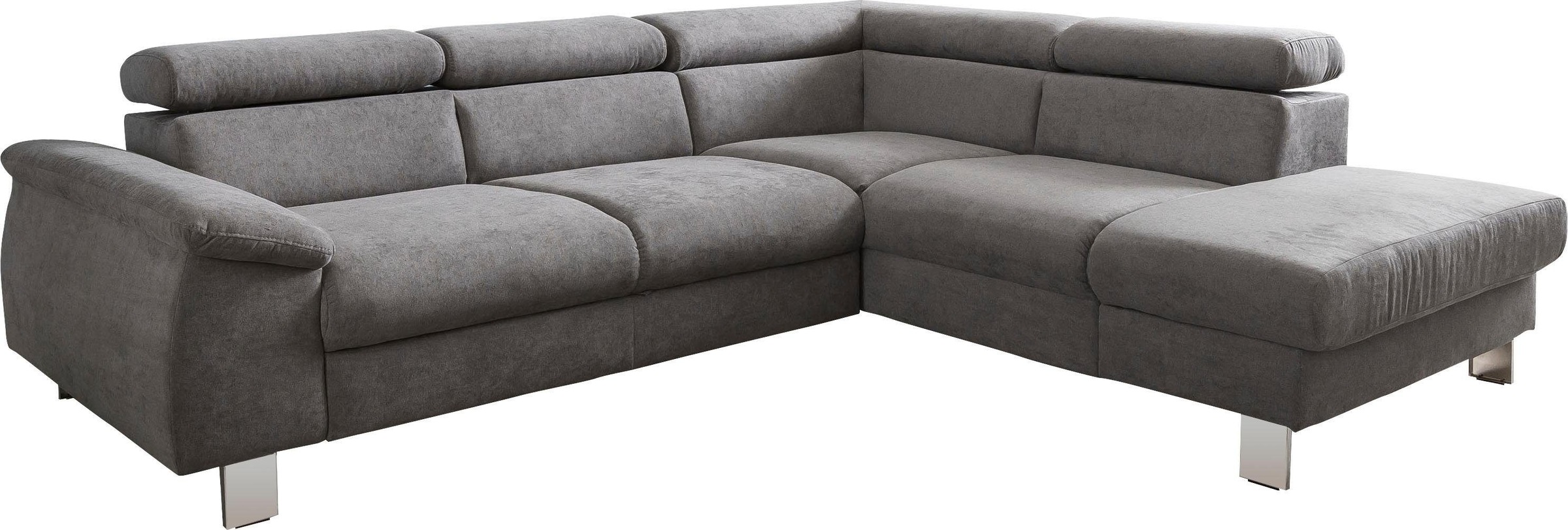 COTTA Ecksofa »Komaris L-Form mit Kopfteilverstellung«, wahlweise mit Bettfunktion, Bettkasten & Beleuchtung