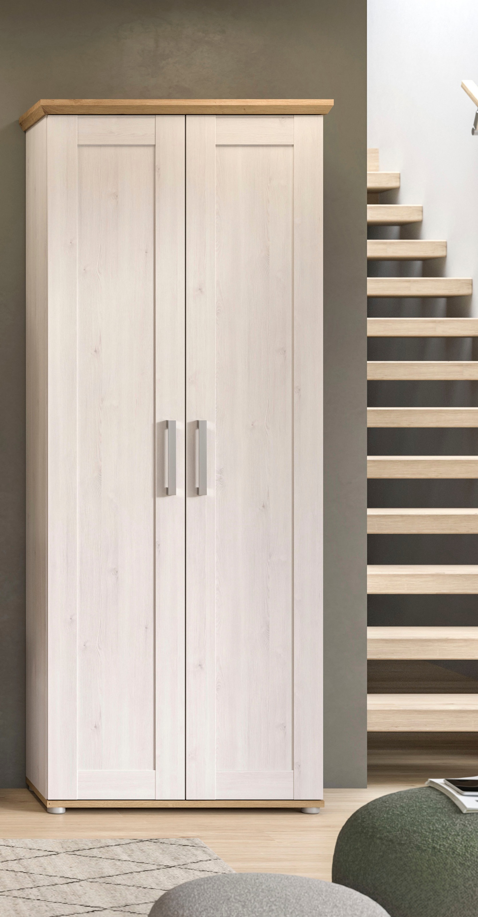 Home affaire Garderobenschrank »COSENZA, TOPSELLER!, Höhe 196 cm, 2 Türen, 2 Böden, 1 Kleiderstange«, Hochschrank, Stauraumschrank, Schrank, Flurschrank, Dielenschrank