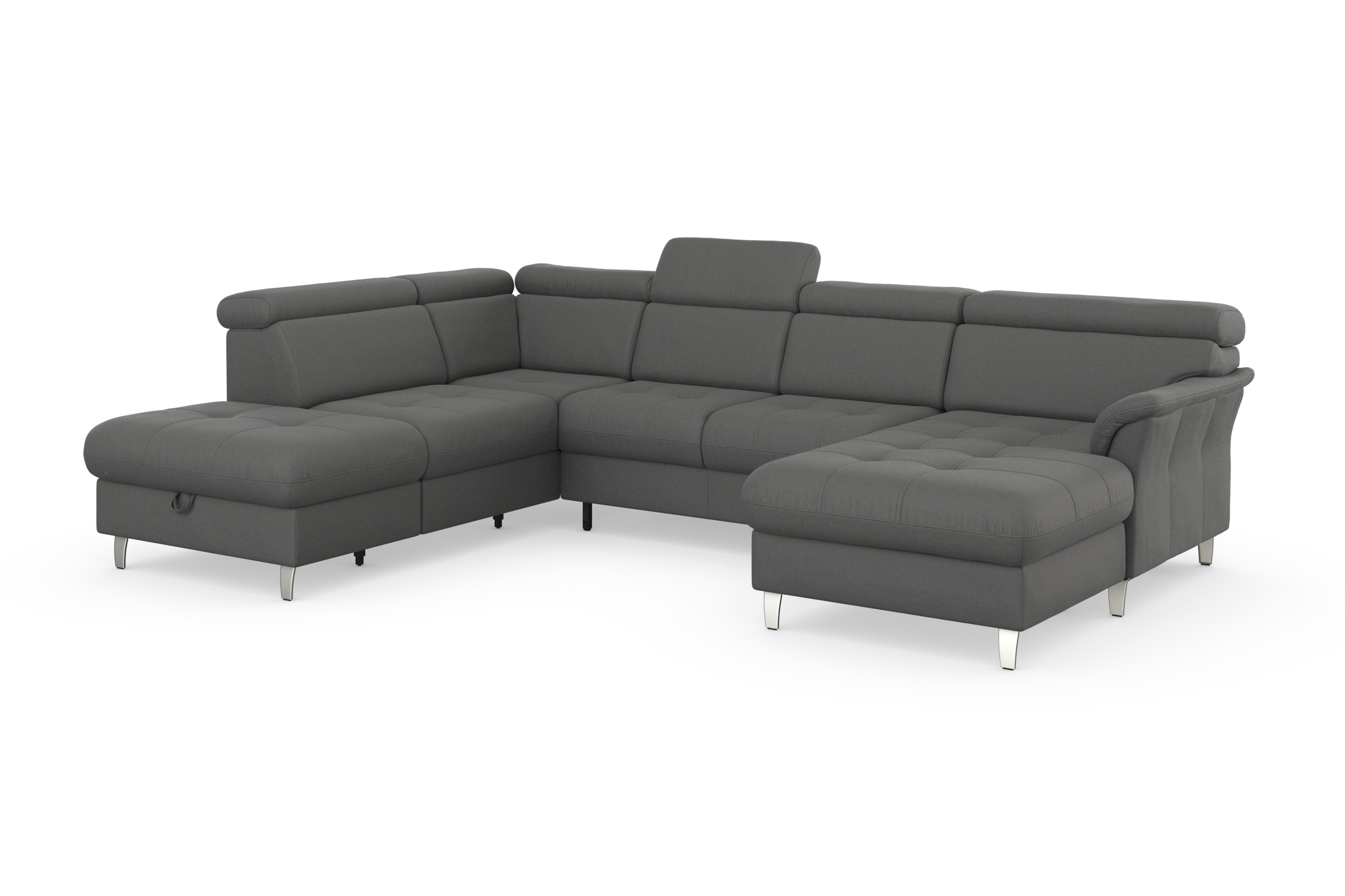 sit&more Wohnlandschaft »Marano U-Form«, inklusive Kopfteilverstellung, wahlweise mit Bettfunktion, Bettkasten