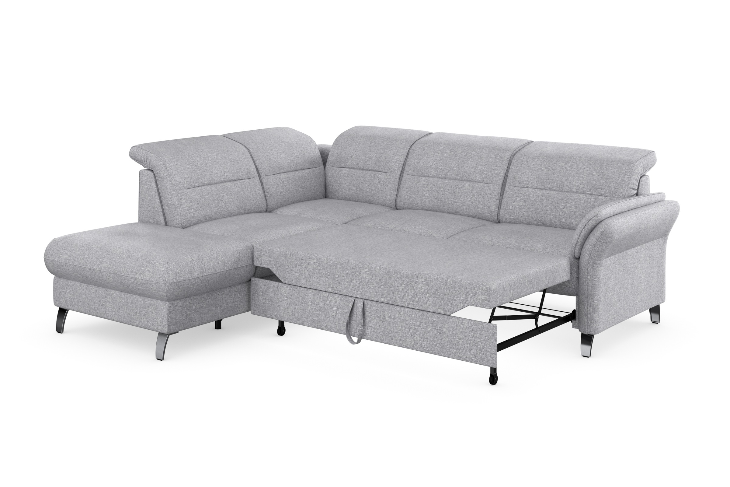 sit&more Ecksofa »Grenoble L-Form mit Federkern«, wahlweise mit Bettfunktion, Bettkasten, Arm- und Kopfteilverstellung