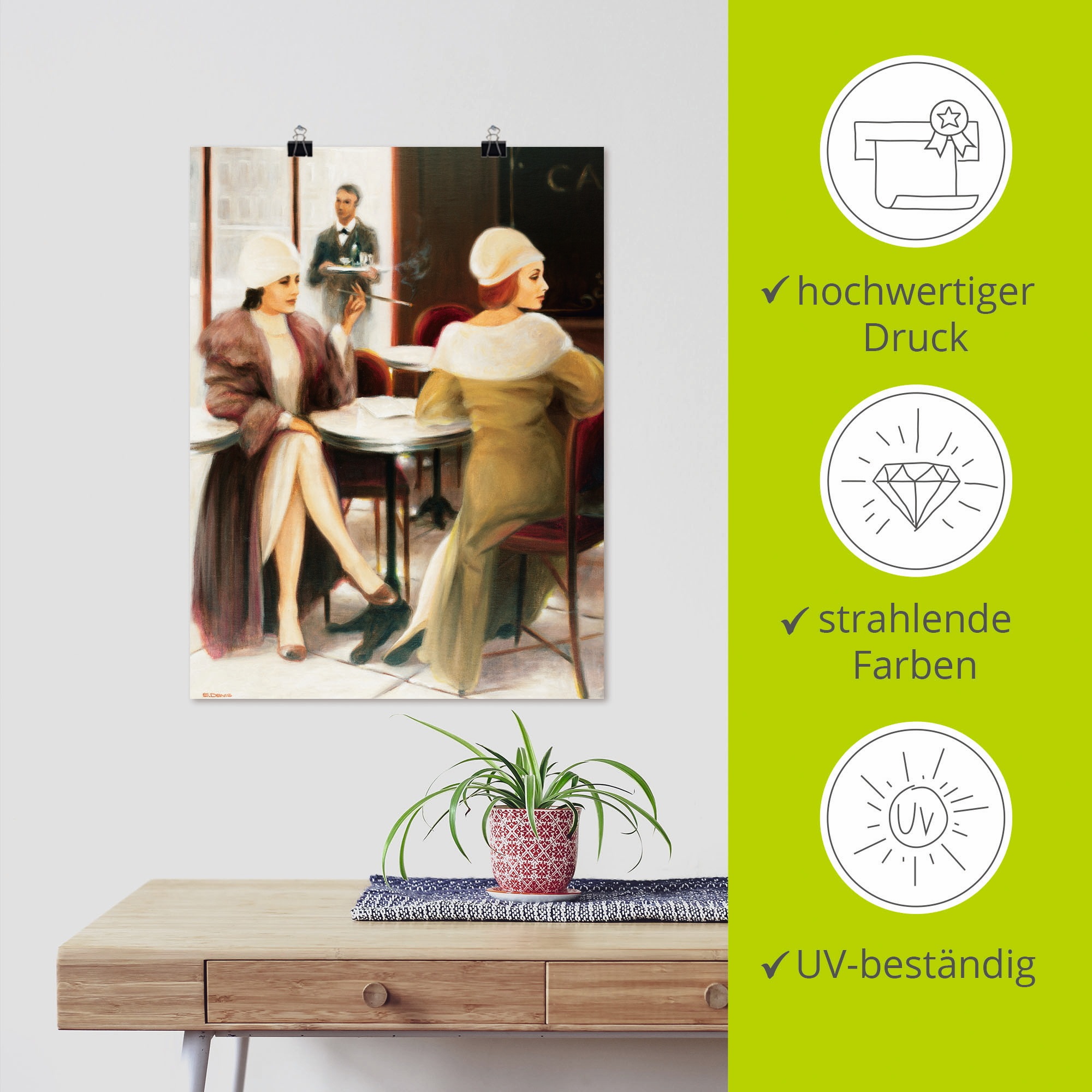 Artland Wandbild »Cafe I«, Frau, (1 St.), als Leinwandbild, Poster in verschied. Größen