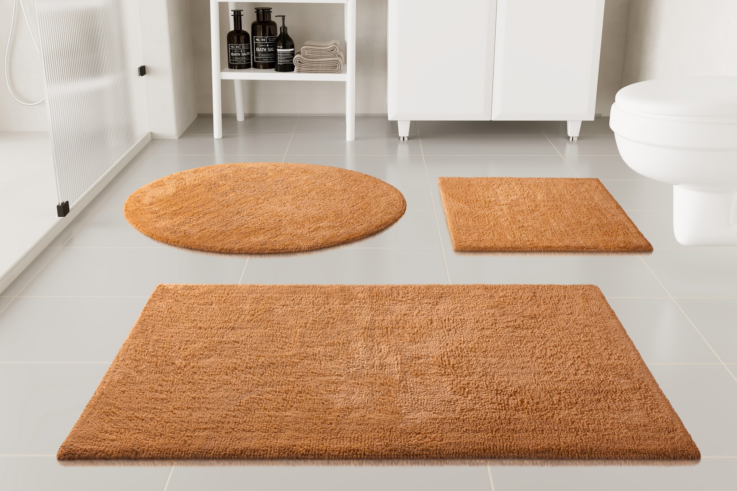 OTTO home Badematte »Selenne« Höhe 20 mm Badteppich, getuftet, modern, Uni, antirutsch, flauschig, Baumwolle