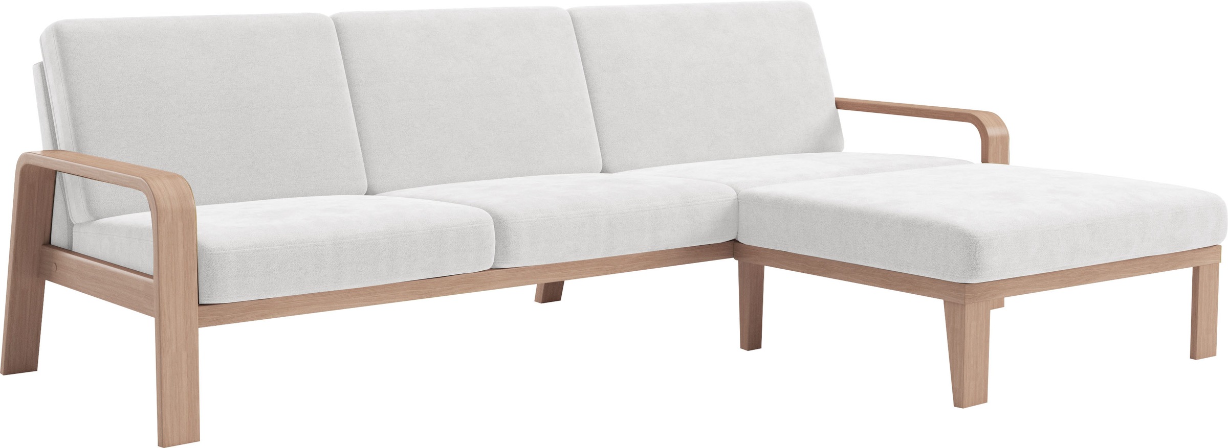 sit&more Ecksofa »Kolding L-Form«, Armlehnen aus Buchenholz in natur, verschiedene Bezüge und Farben