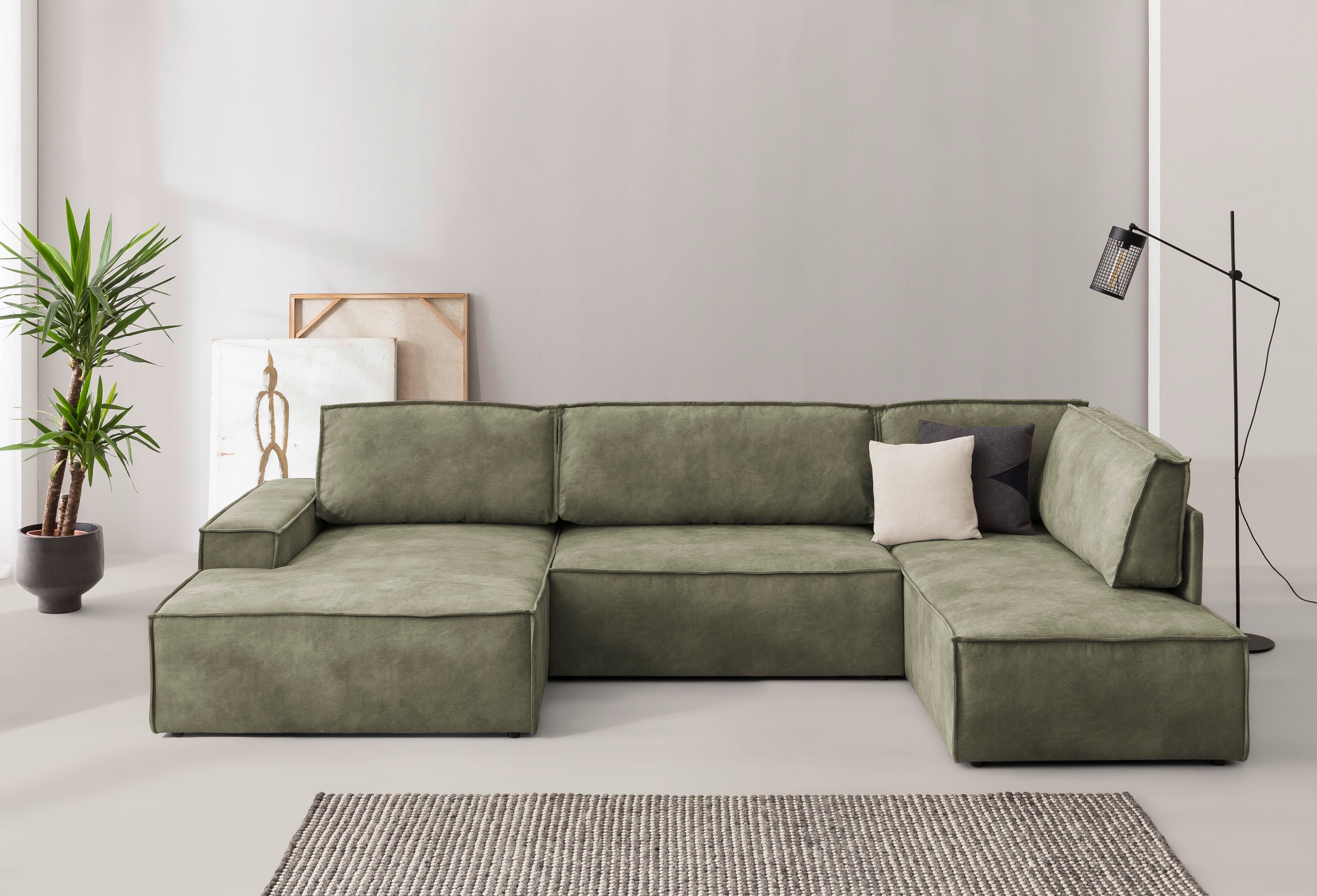 Home affaire Wohnlandschaft »SHERWOOD 329 cm, U-Form, Schlafsofa,«, Schlaff günstig online kaufen