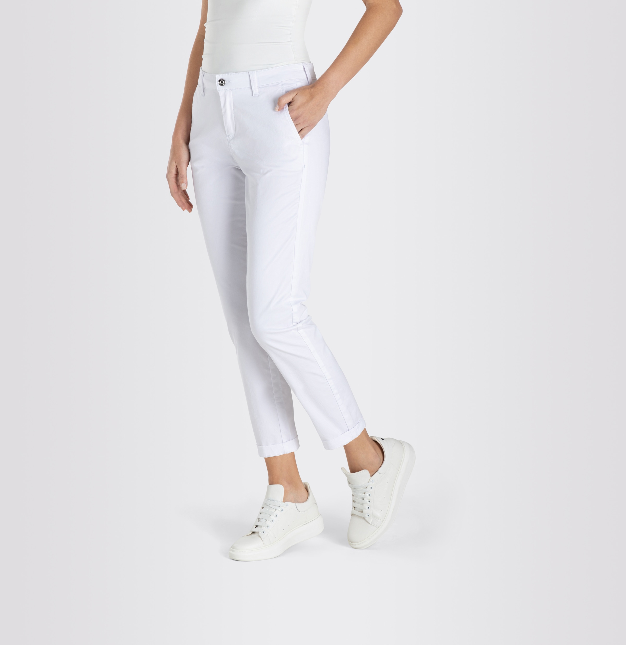 MAC Chinohose »CHINO turn up«, mit dezentem Glanz, elegant und sportiv zugleich