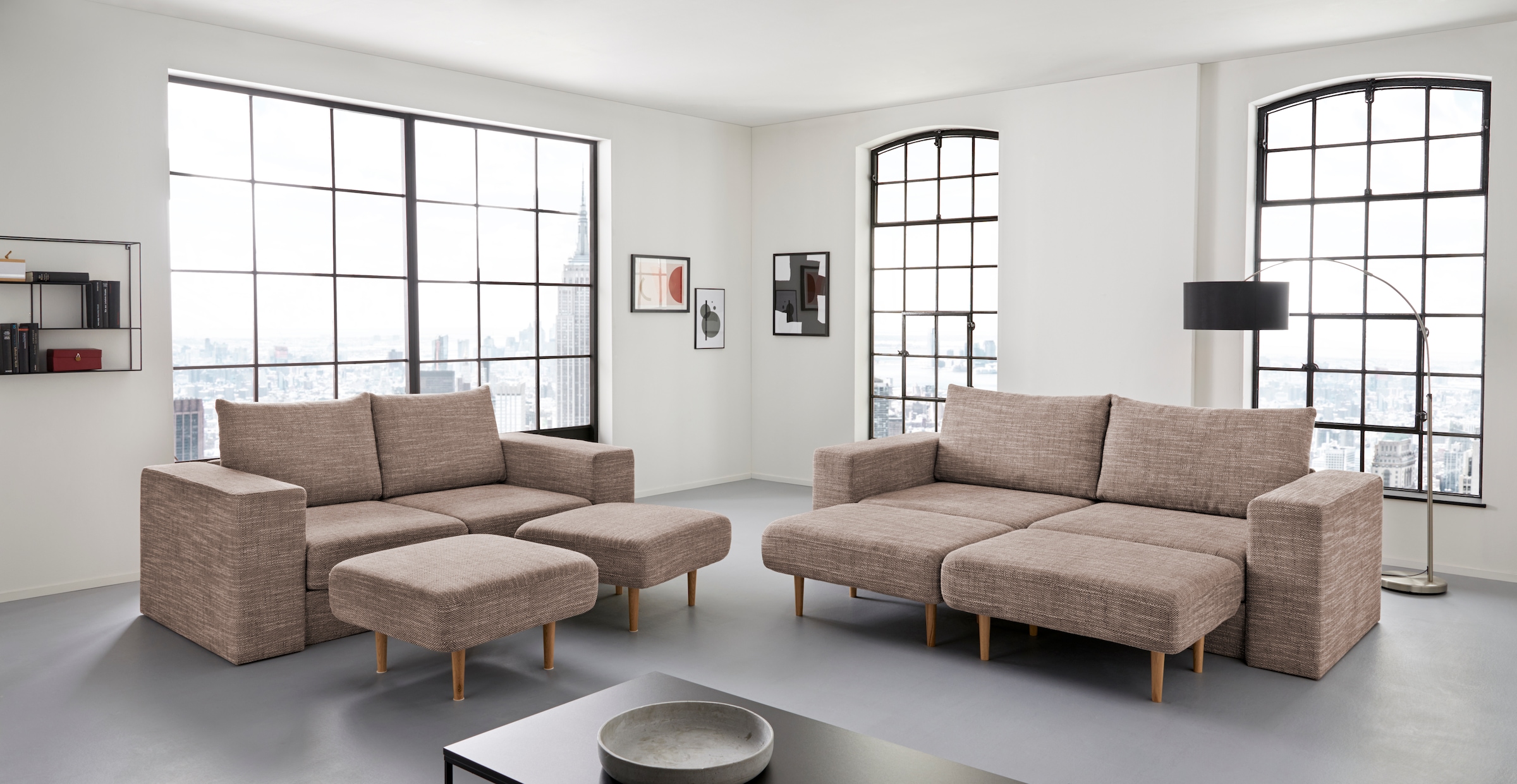 LOOKS by Wolfgang Joop 2,5-Sitzer »Looksv« Verwandlungssofa: aus Sofa wird Sofa mit 2 Hockern
