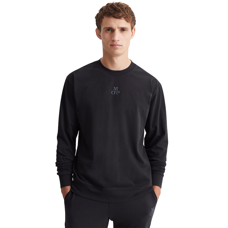 MARC O'POLO Longsleeve »Heavy Jersey« Rundhalsausschnitt, Langarm, Baumwolle, Regular Fit dark navy S S Herren Lounge-T-Shirt
