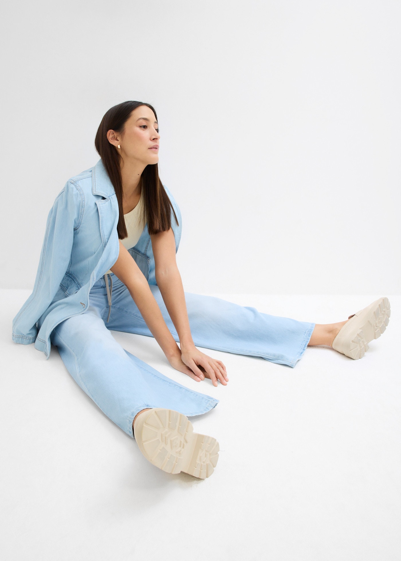 bonprix Weite Jeans mit Bequembund, lockere Passform im Loose Fit