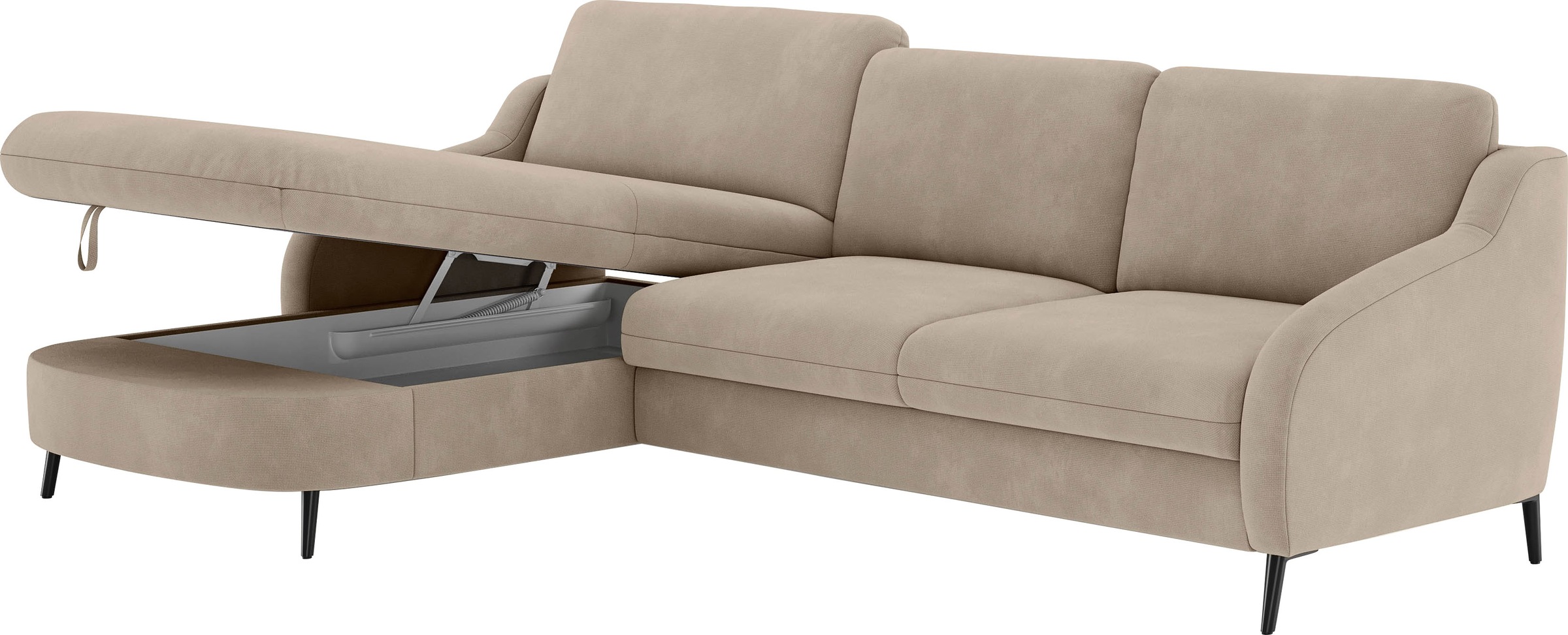 sit&more Ecksofa »Soul L-Form«, wahlweise mit Bettfunktion und Bettkasten oder Schubkasten