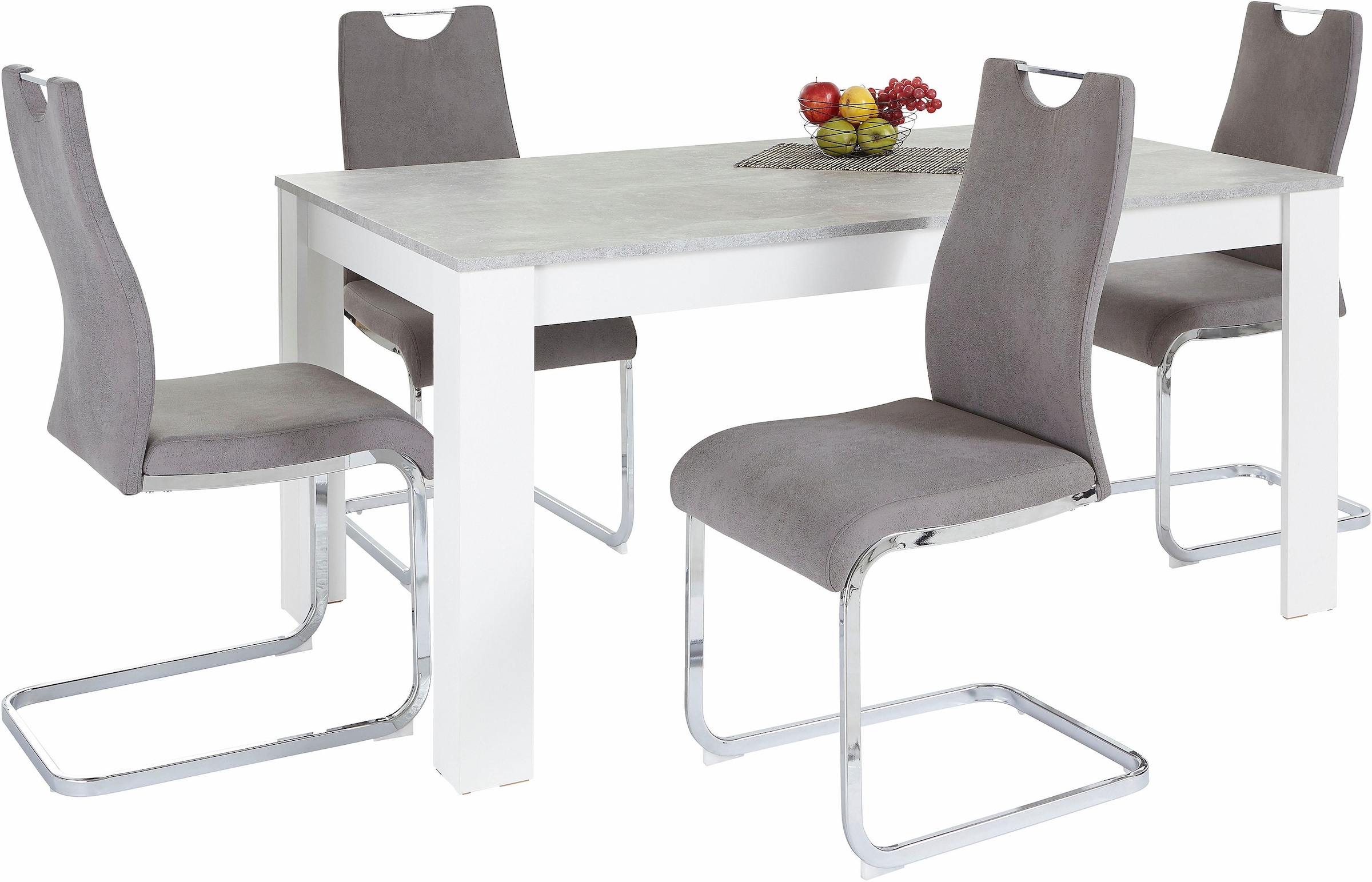 kaufen tlg.), Homexperts 4 (Set, online und 1 Tisch »Zabona«, Essgruppe 5 Stühle