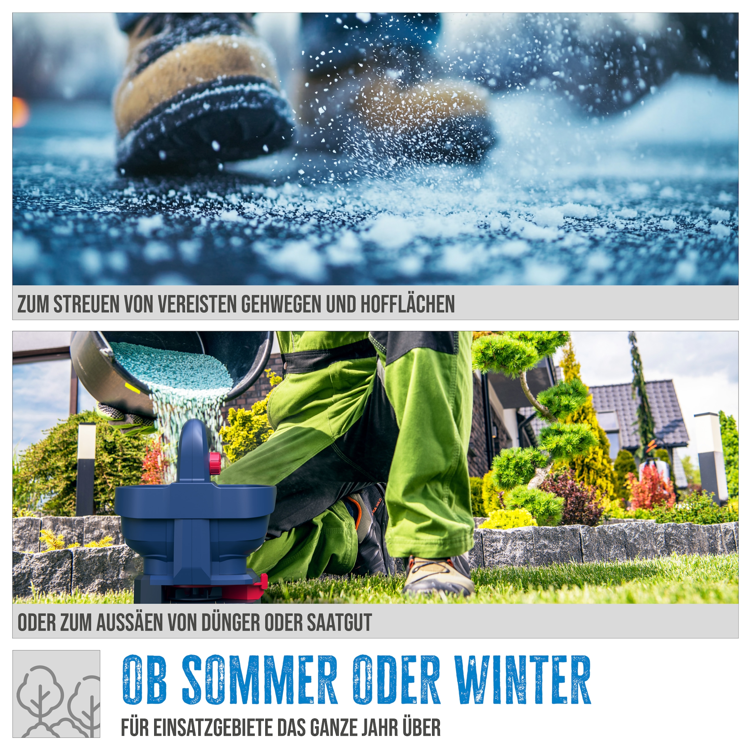 Güde Handstreuer »Akku Universalstreuer »GUS 18-201-05«« für: Samen und Streusalz, Streubreite 5m, Inkl 1x Akku und Ladegerät
