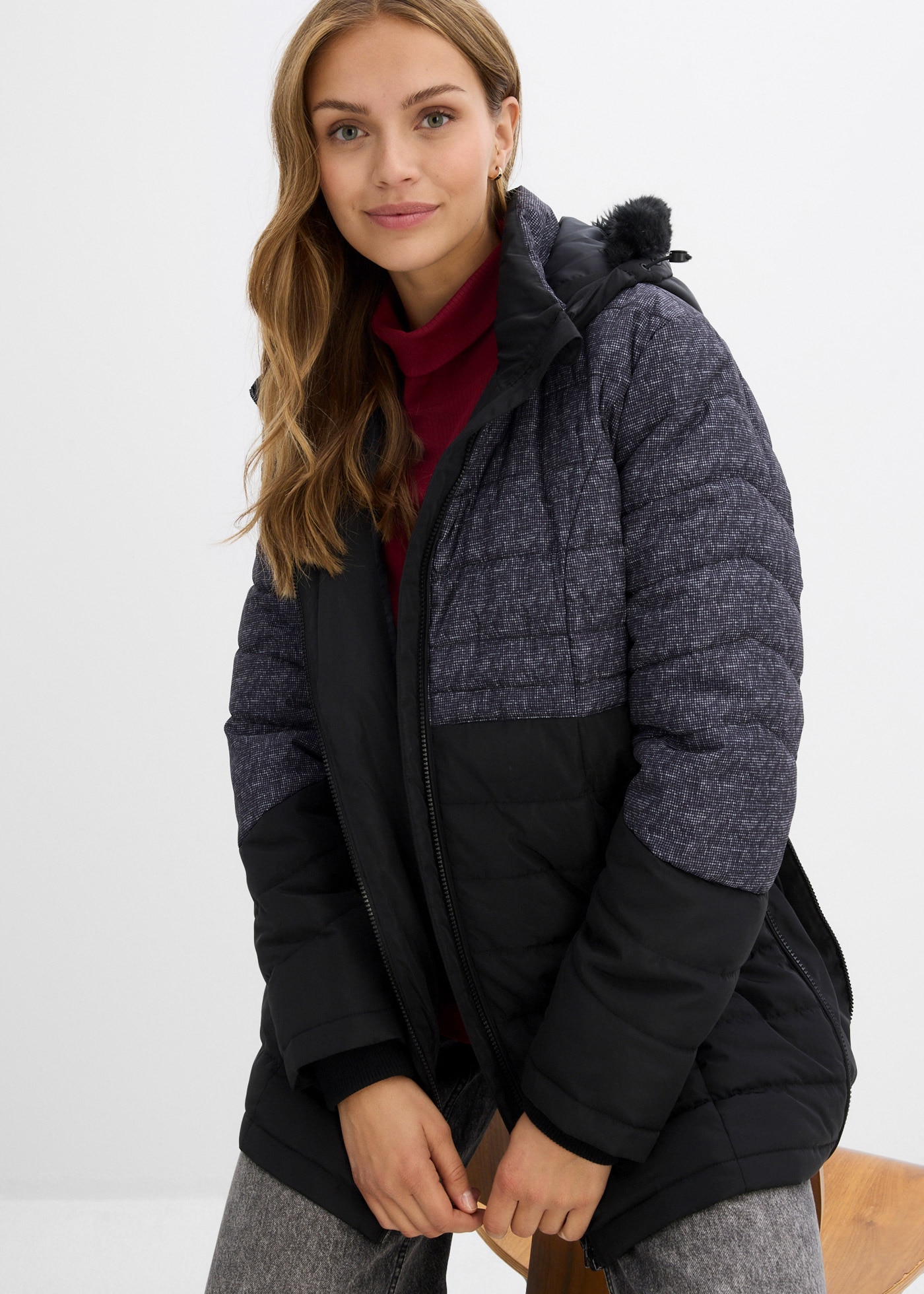 bonprix Umstandsmantel Wattierte 3-in-1 Umstandsjacke