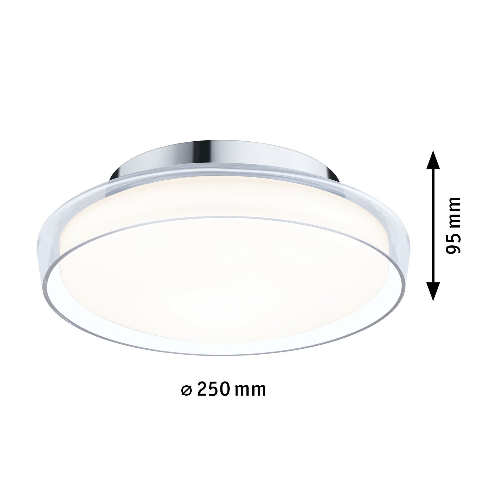 Paulmann LED Deckenleuchte »Selection Bathroom Luena IP44 11,5W 3000K Chrom 230V Glas/Metall«, 1 flammig