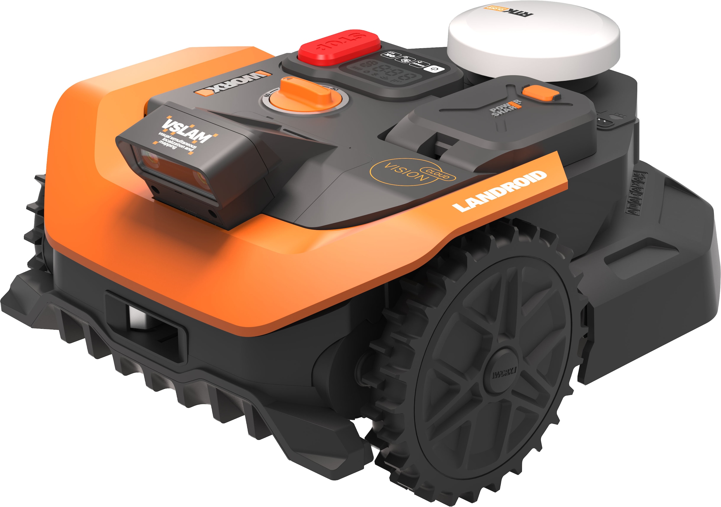 Worx Rasenmähroboter »Landroid Vision Cloud WR365E ohne Begrenzungskabel,  Auto-Mapping« KI-Hinderniserkennung, VSLAM+ RTK Cloud Navigation,   App-Steuerung