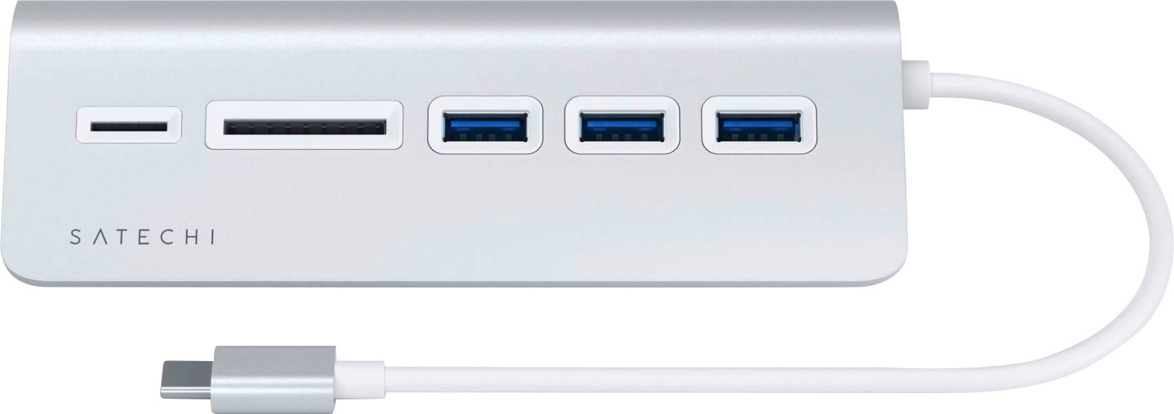 Satechi USB-Adapter »Type-C Aluminum USB Hub & Card Reader«, USB 3.0 Typ A zu USB Typ C