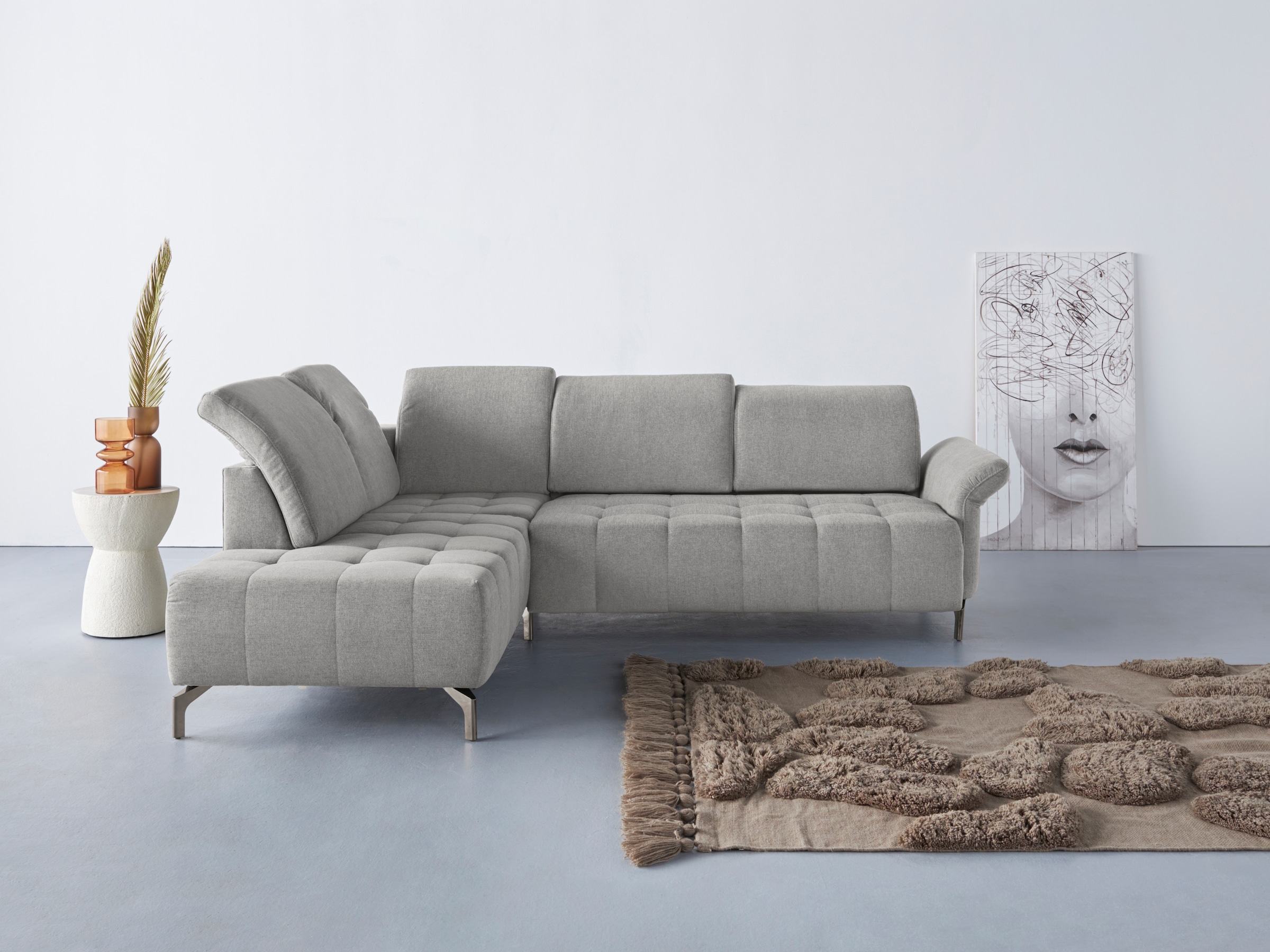 INOSIGN Ecksofa »Fresh L-Form«, Federkern, wahlweise Kopfteilverstellung un günstig online kaufen