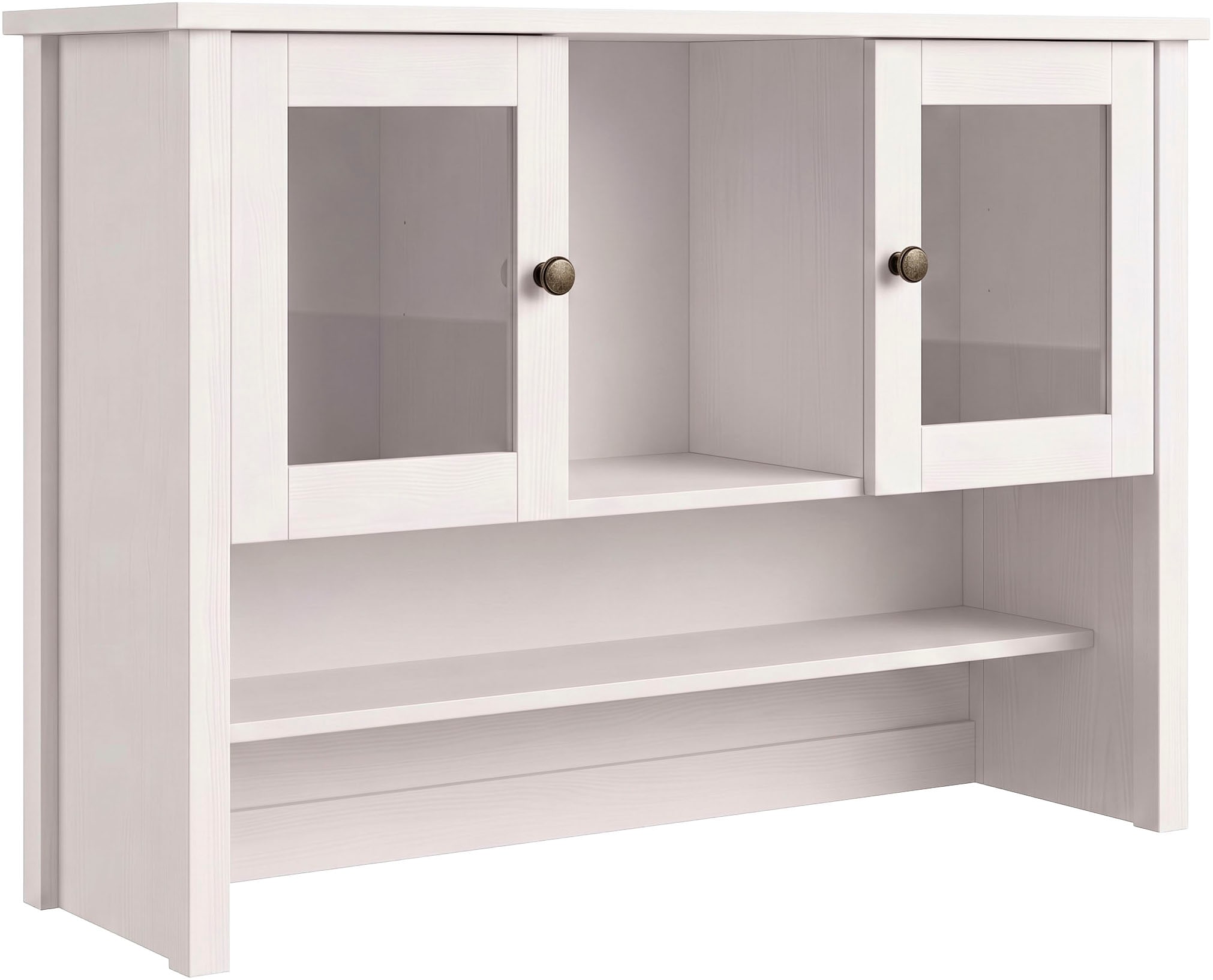 OTTO home Buffet »Mikkeli Küchenbuffet mit 2 Glastüren, Metallgriffe« aus massiver FSC®-zertifizierter Kiefer, moderner Landhausstil
