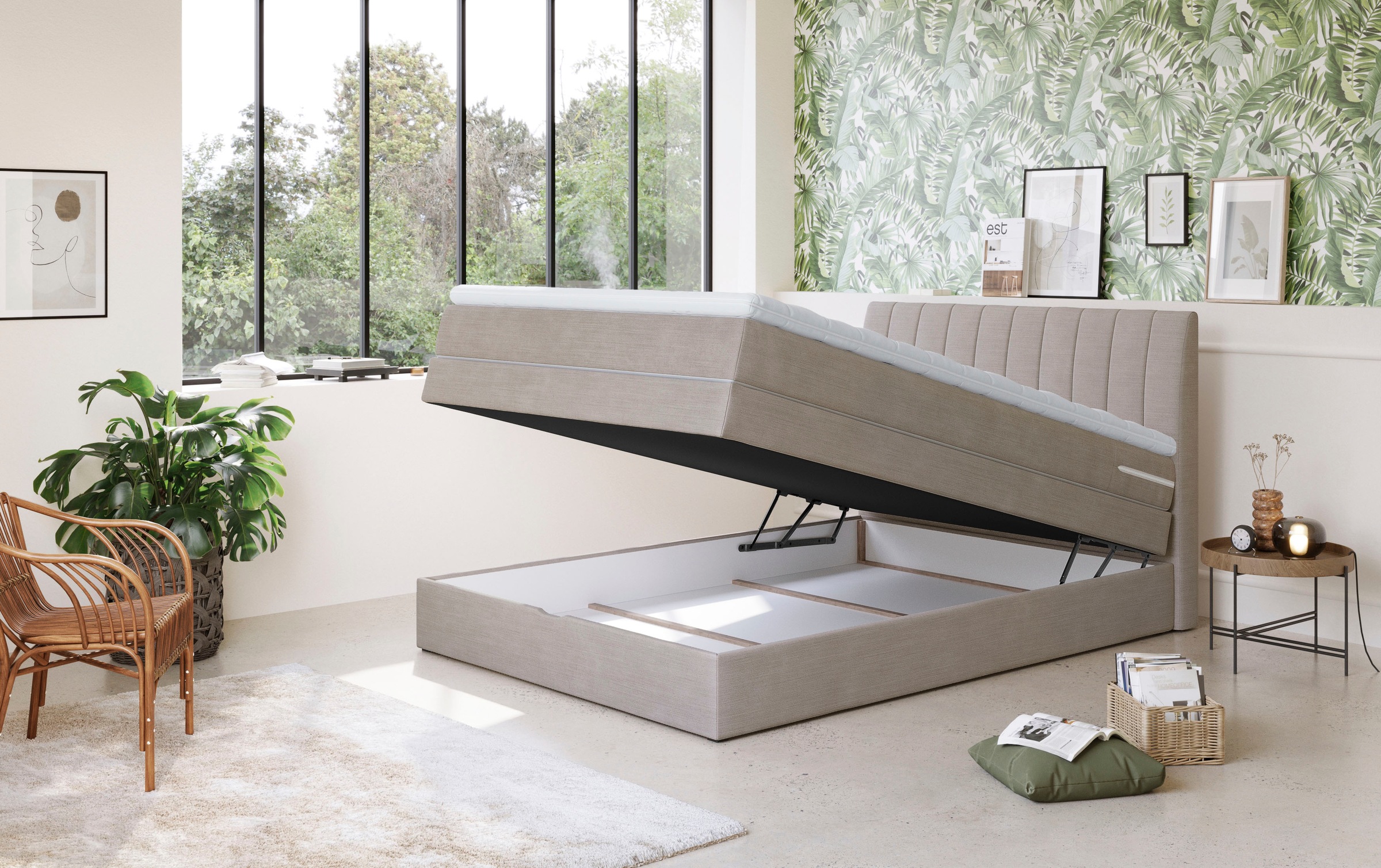 COTTA Boxspringbett »Shark inkl. Bettkasten und Topper«, erhältlich in den Breiten 140x200cm, 160x200cm und 180x200cm