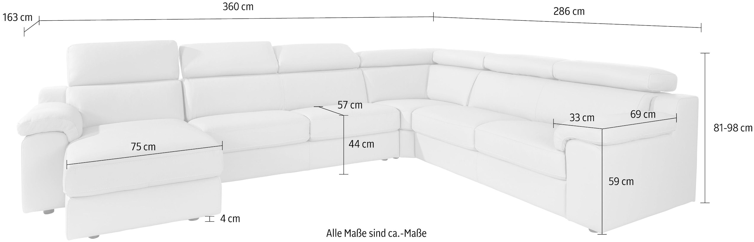 CALIA ITALIA Wohnlandschaft "CS Mambo, U-Form, Familiensofa, bequem und zei günstig online kaufen