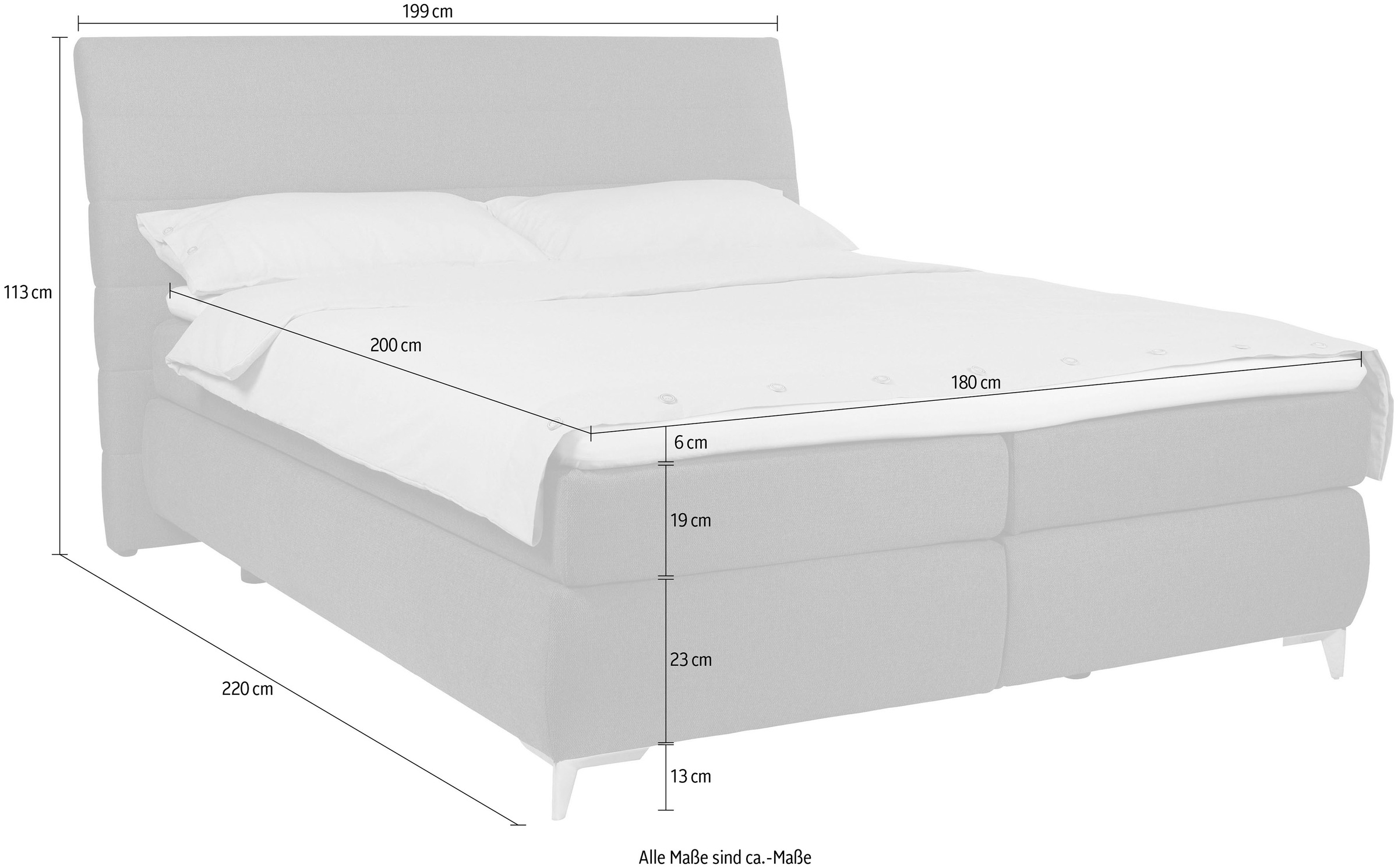 5. Bild von TOM TAILOR HOME Boxspringbett »SOFT LINES BOX«, mit geschwungenem Kopfteil mit horizontaler Steppung, ohne Print