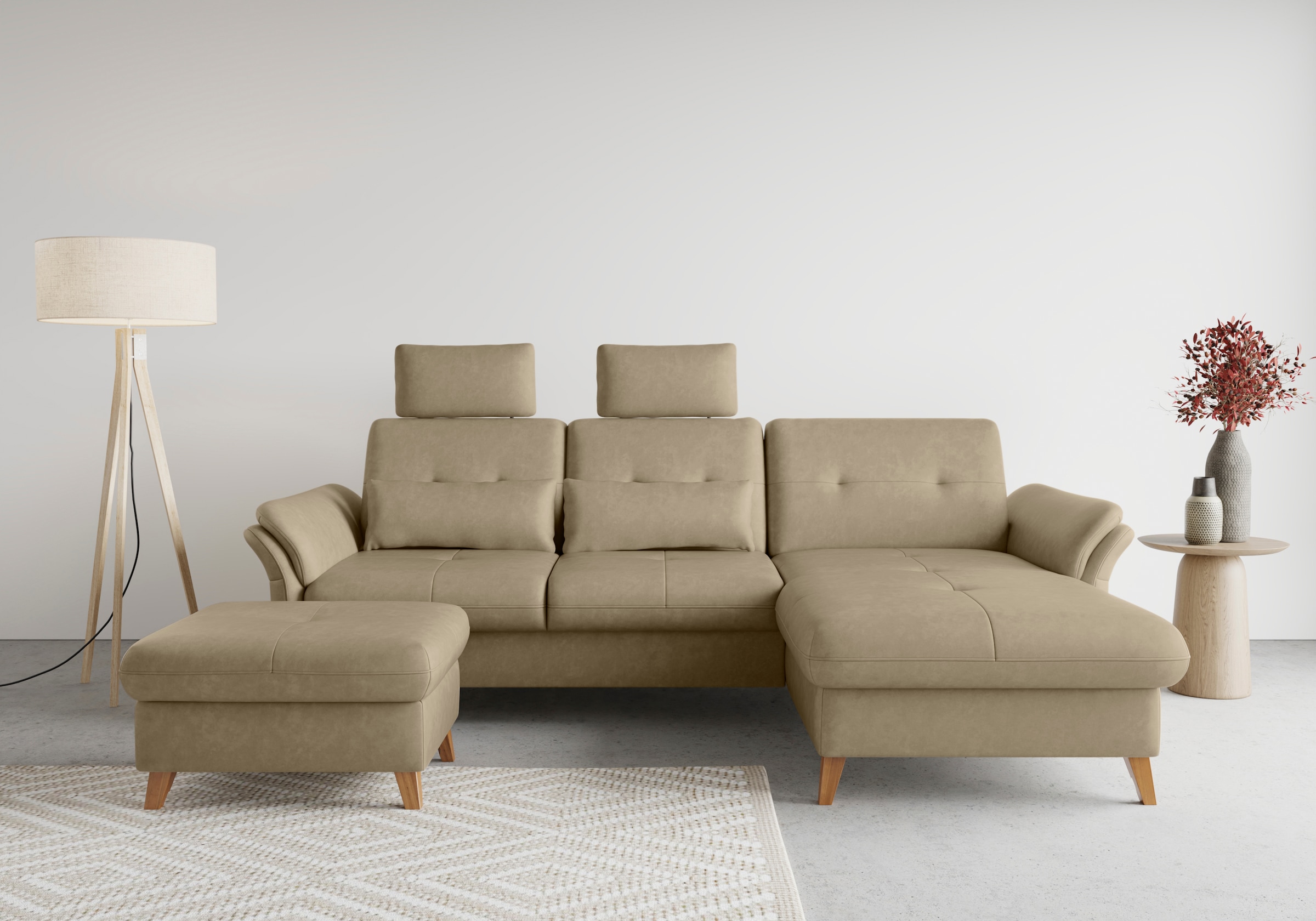 sit&more Ecksofa »Göteborg«, Sitztiefenverstellung und Federkern, wahlweise mit Bettfunktion