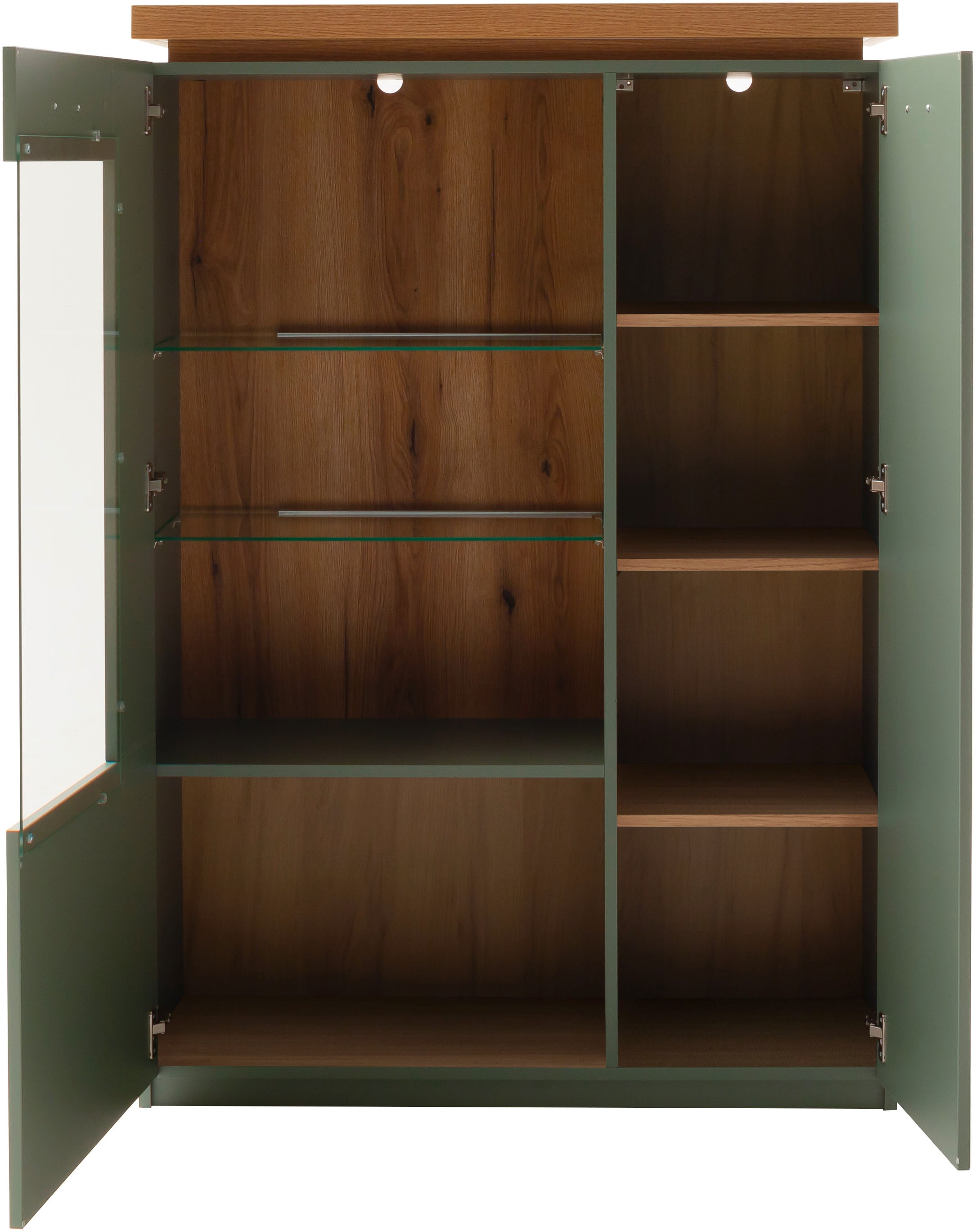 MCA furniture Highboard »MONIZ Highboard«, (1 St.), Hochkommode,Kommode,Eiche,Salbeigrün,2 Türen,gedämpft,Breite 98 cm