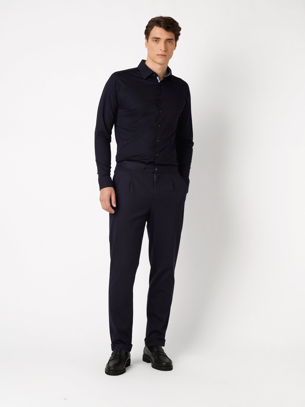 DESOTO Langarmhemd »Jersey Casual Kent« Businesshemd, Jersey, Kentkragen, slim fit
