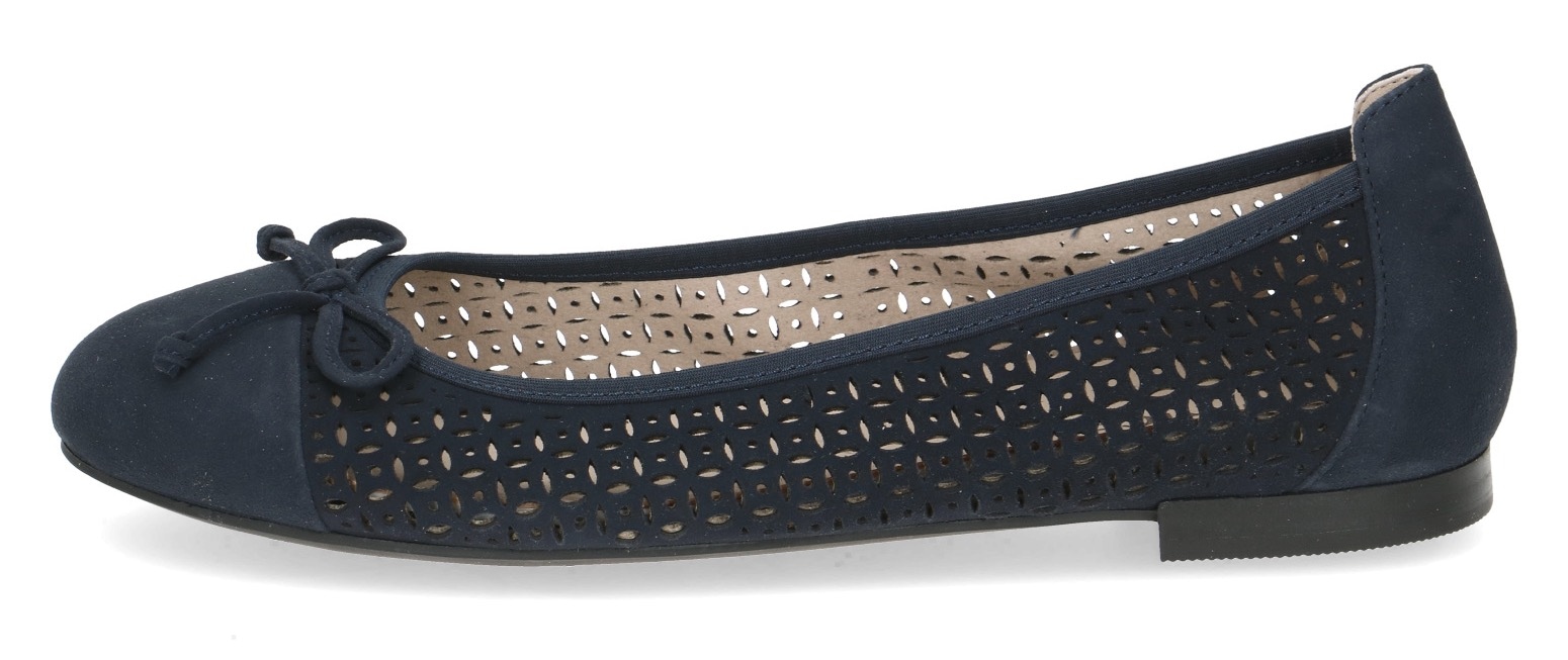 Caprice Ballerina, Blockabsatz, Businessschuh, Bequemschuh mit dezenter Zierschleife