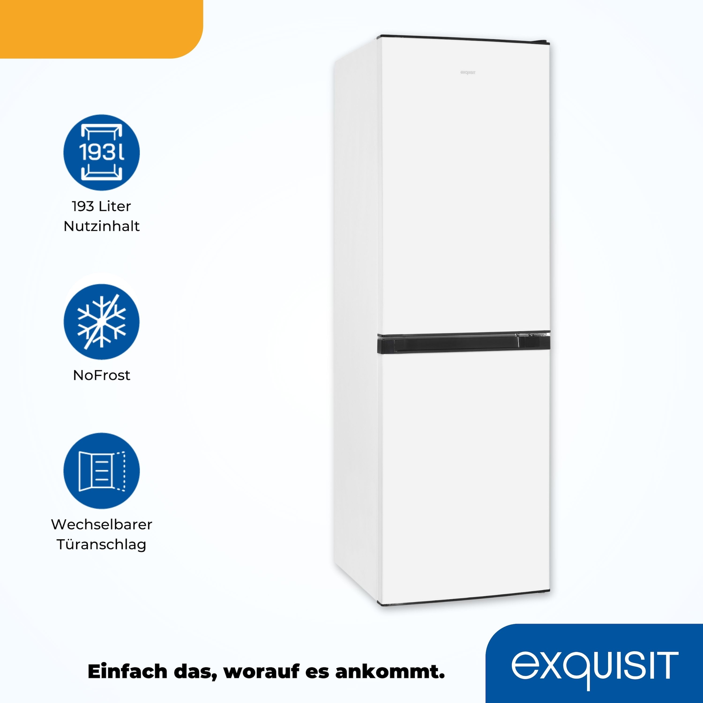 exquisit Kühl-/Gefrierkombination »KGC195-65-NF-330E weiss«, 4-Sternefach
