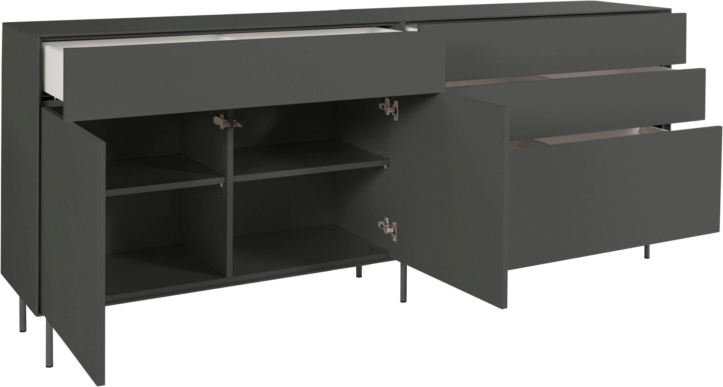 LeGer Home by Lena Gercke Sideboard »Essentials«, (2 St.), Breite: 224cm, MDF lackiert, Push-to-open-Funktion