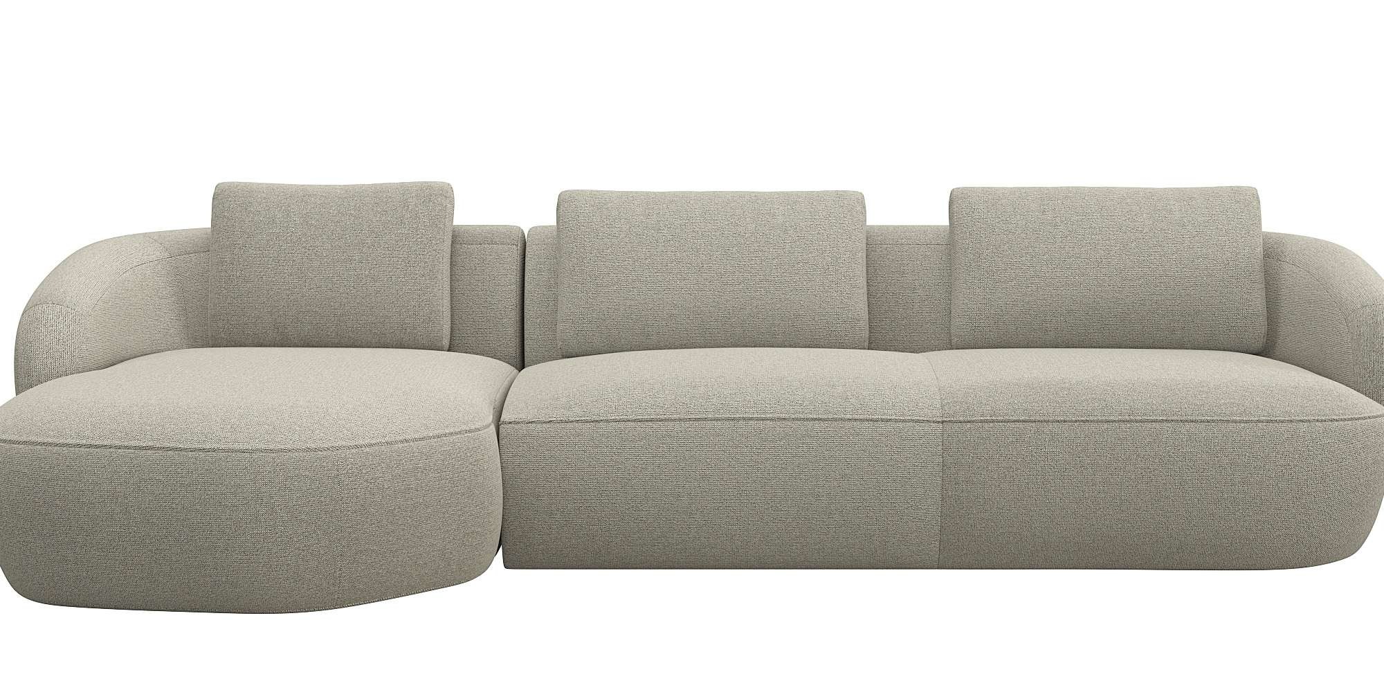 FLEXLUX Wohnlandschaft »Torino, rund, L-Form, Sofa-Ecke mit Recamiere, Long günstig online kaufen