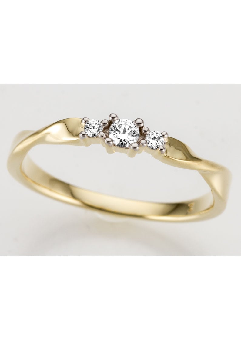 Firetti Goldring »Schmuck mit Gedrehte online massiv«, rhodiniert, teilw. kaufen Brillanten Geschenk, Optik