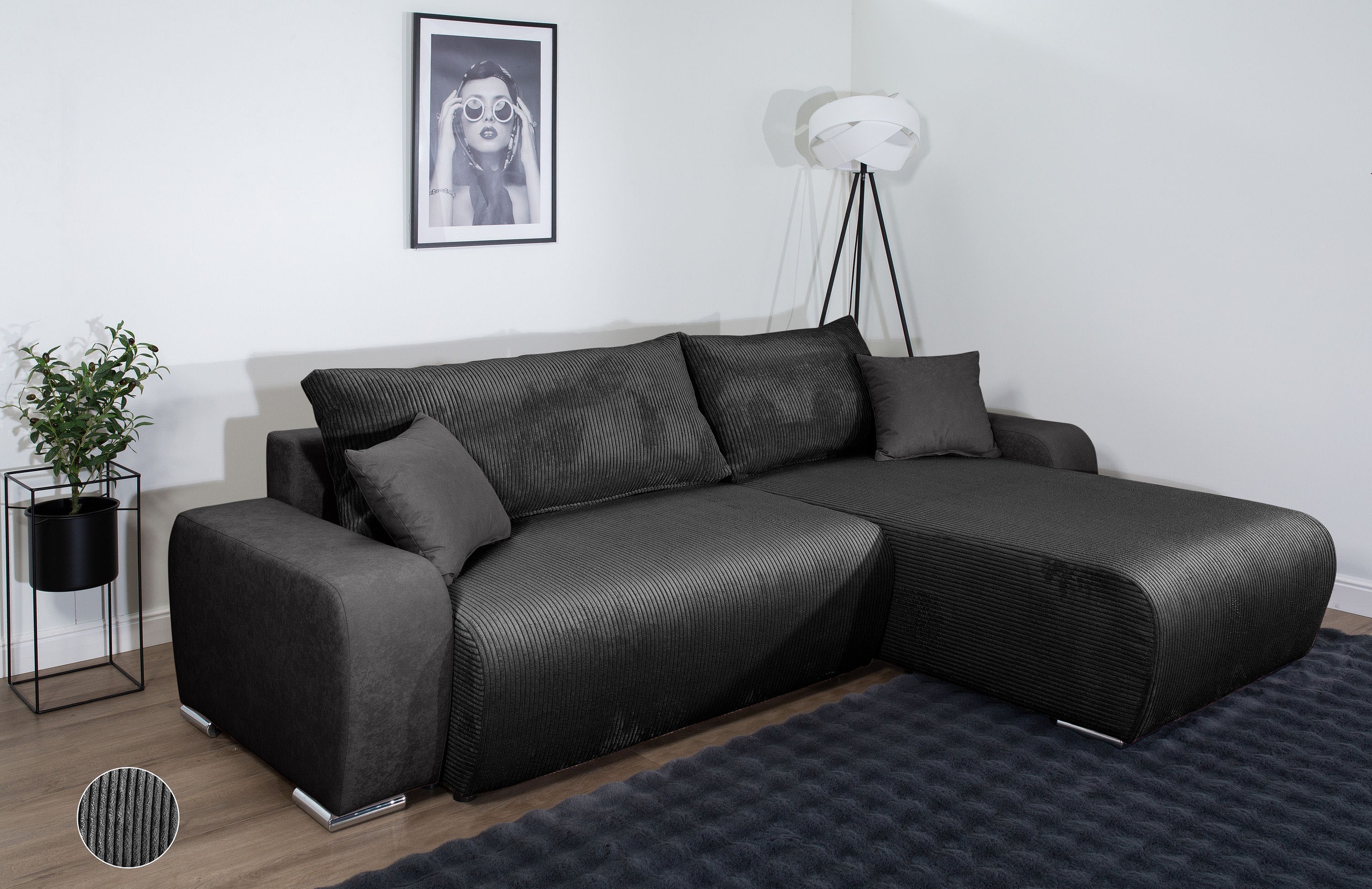 COLLECTION AB Ecksofa »Pia, L-Form, Breite 237 cm, mit Schlaffunktion« inkl günstig online kaufen