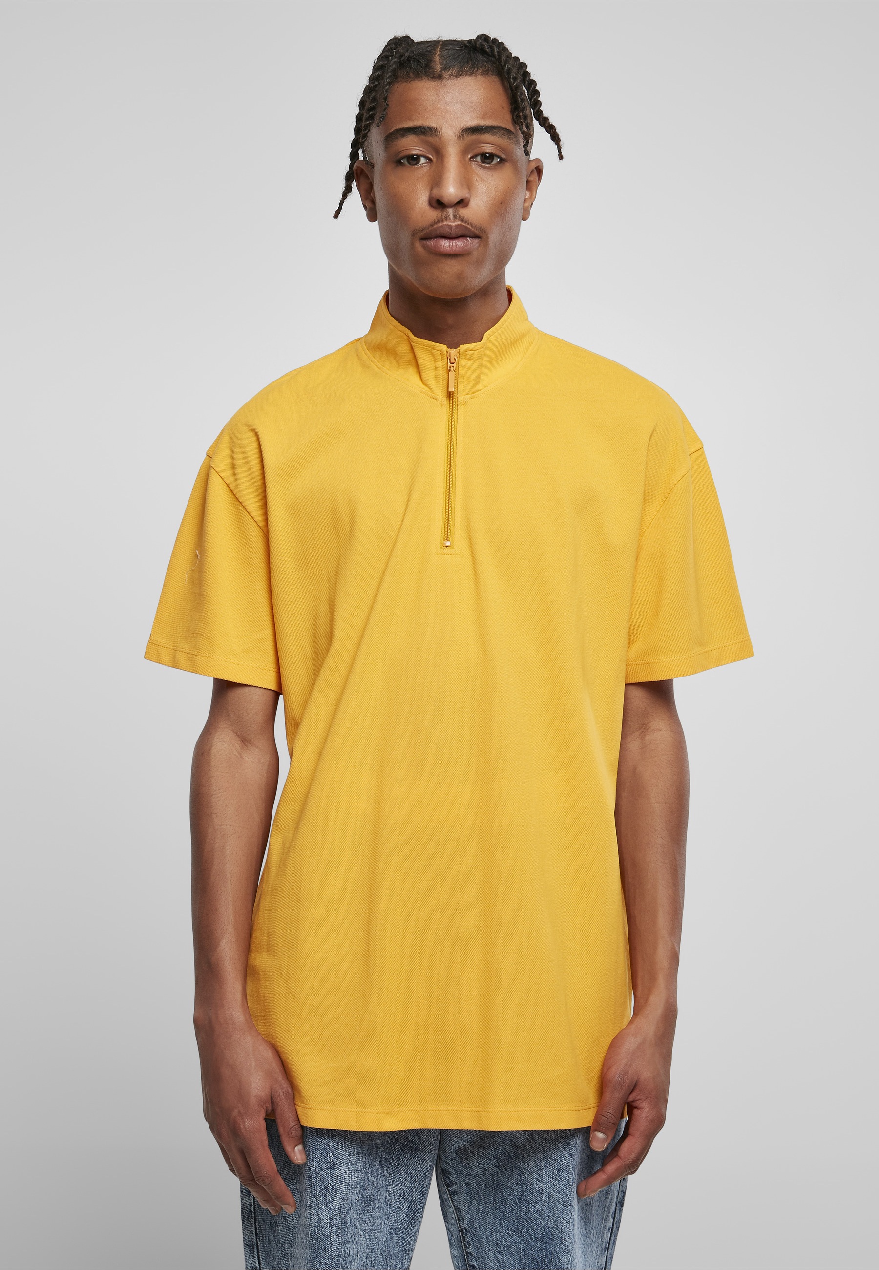 URBAN CLASSICS T-Shirt »Urban Classics Herren Boxy Zip Pique Tee« 1 Stk.