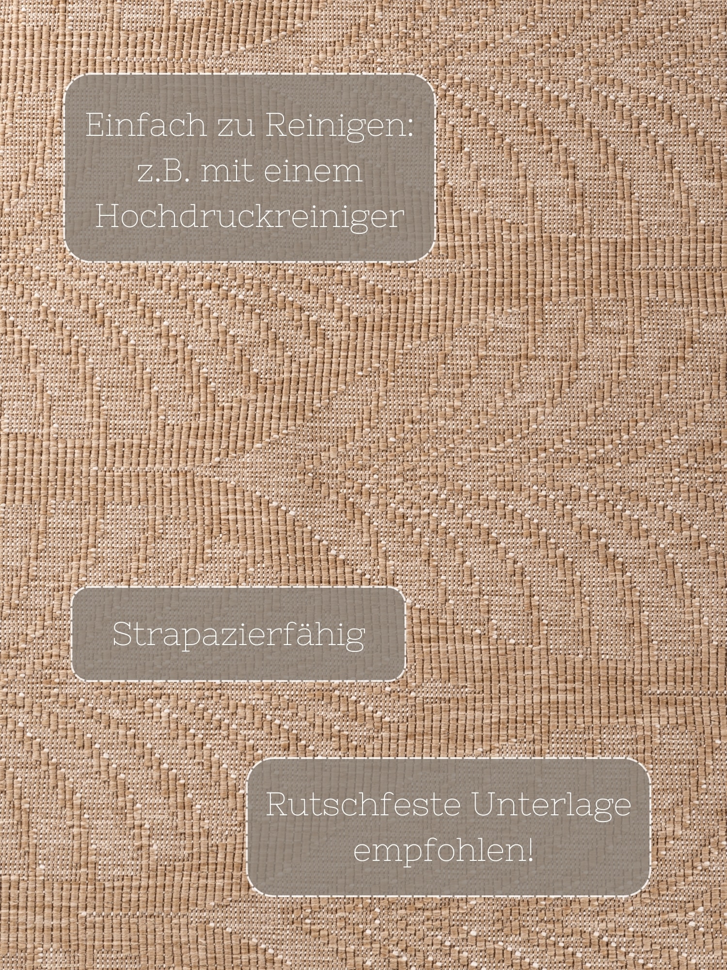 NORTHRUGS Outdoorteppich »Liora Wendeteppich«, rund, 5 mm Höhe, In und Outdoor, Flachgewebe, wetterfest, pflegeleicht, robust