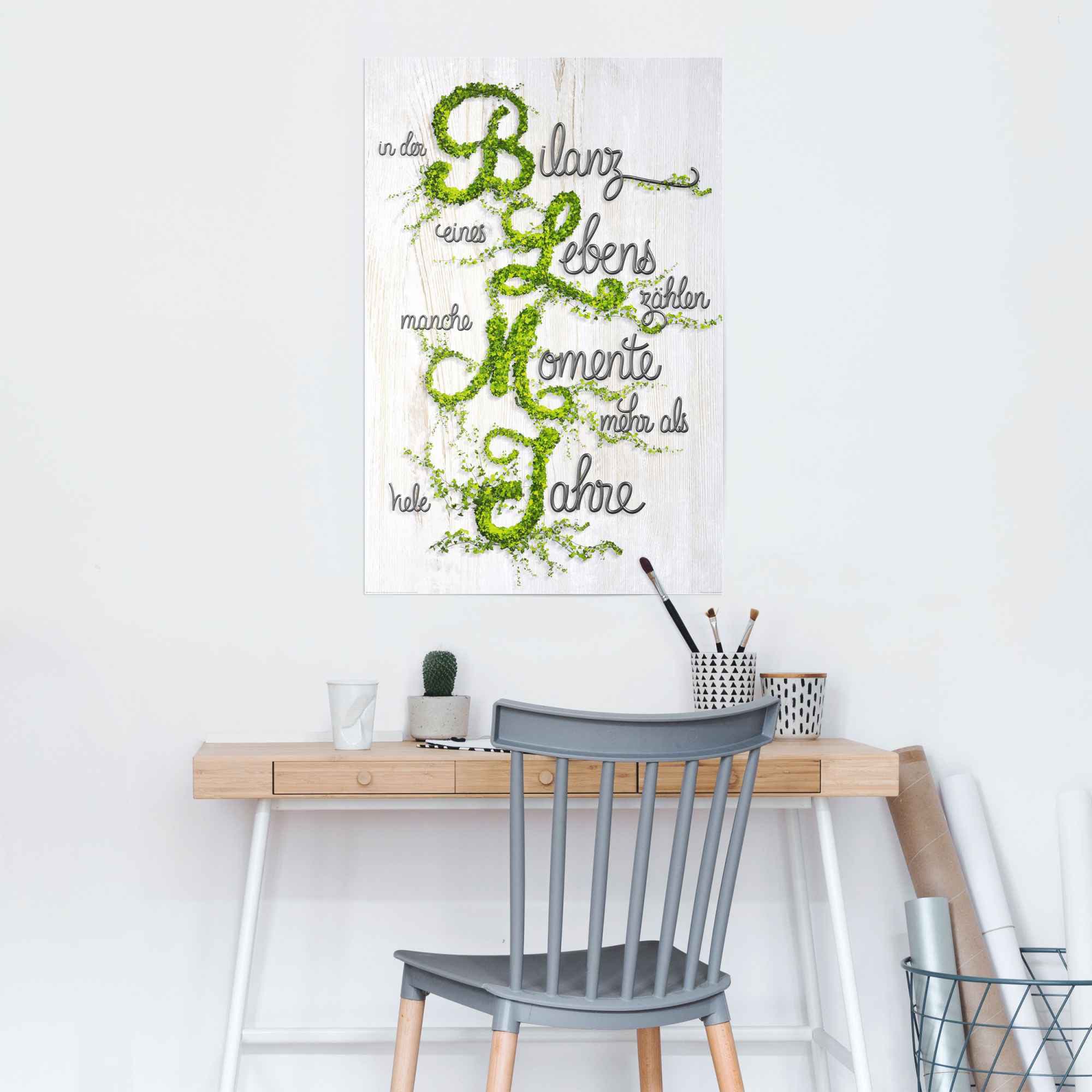 Reinders! Poster »Bilanz des Lebens Spruch« 1 Stk. tlg.