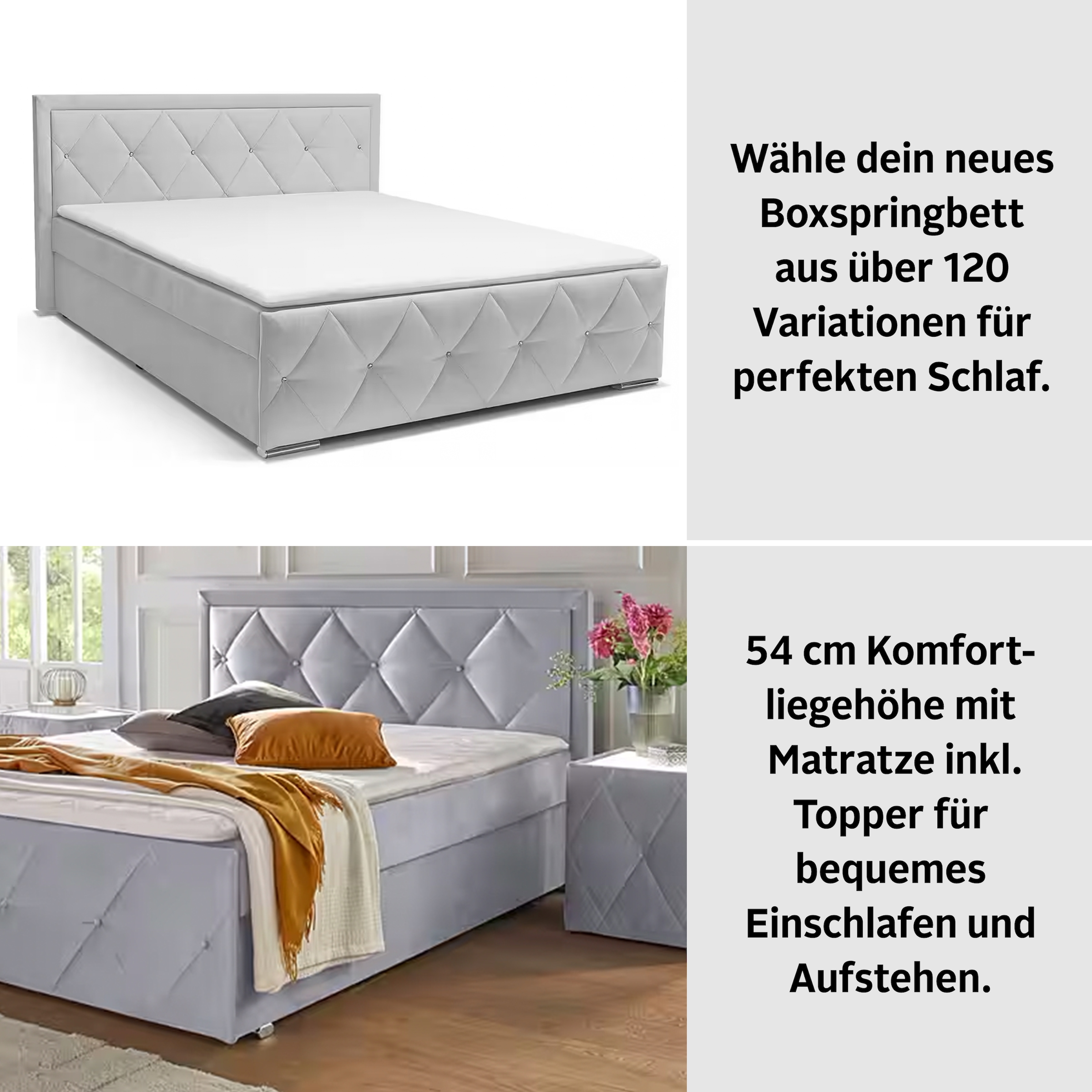 eonique Boxbett 30 Jahre Jubiläums-Modell Alfie, inkl. Bettkasten & Topper, in 3 Härtegraden lieferbar