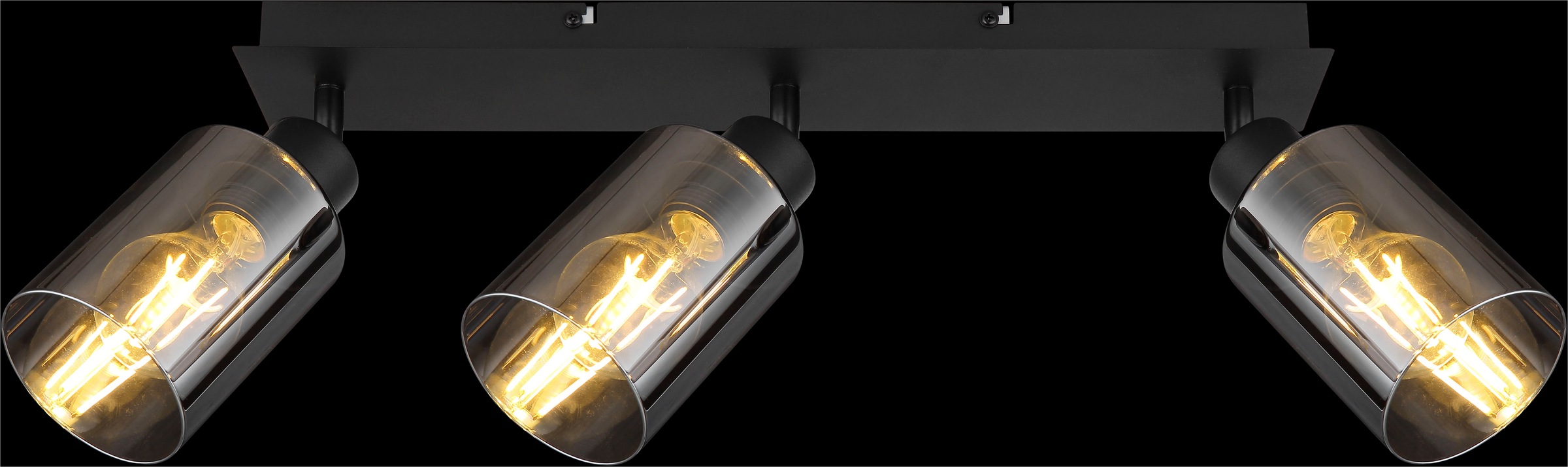 GLOBO LIGHTING Deckenspot »HADERA« E27 1 Stk. Deckenstrahler schwarz matt, Rauchglas, E27